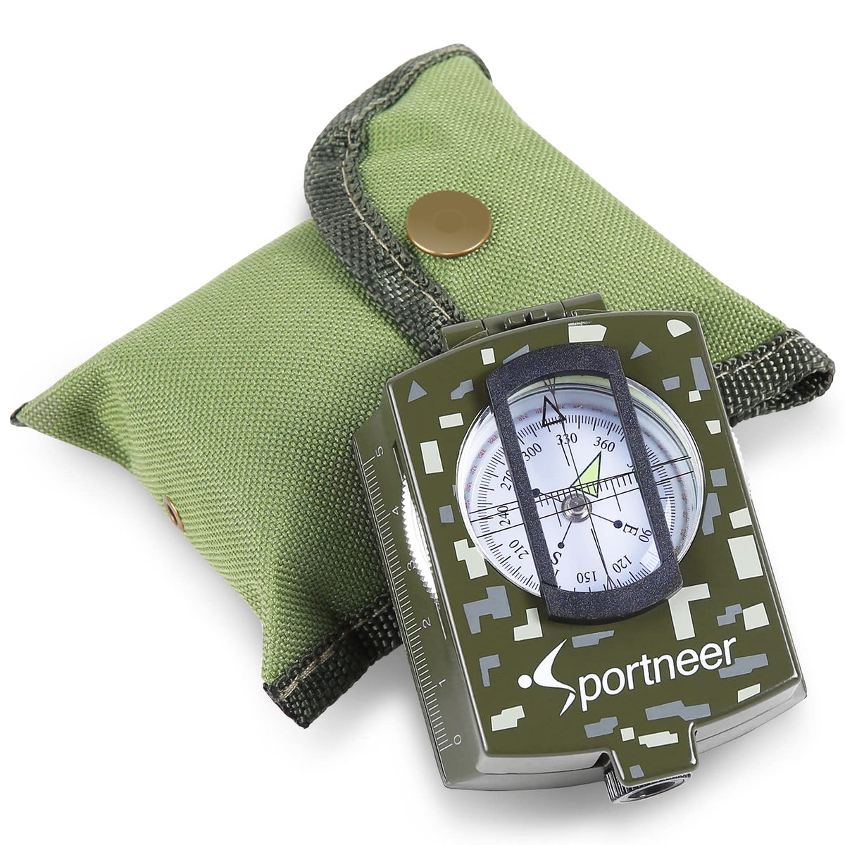 Sportneer Military Lensatic Sighting Compass, Survival Tactical Compass Backpacking Compass Compact Handheld Compass With Carry 