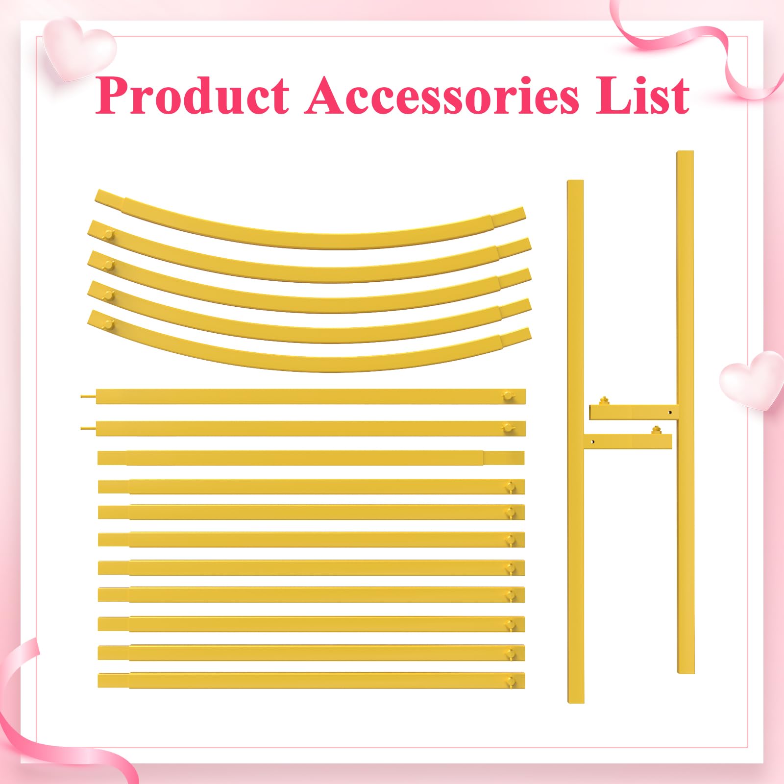 Wokceer 7.2 Ft Wedding Arch Backdrop Stand, Gold Metal Arch Backdrop Stand For Wedding Ceremony Birthday Party Bridal Baby Showe