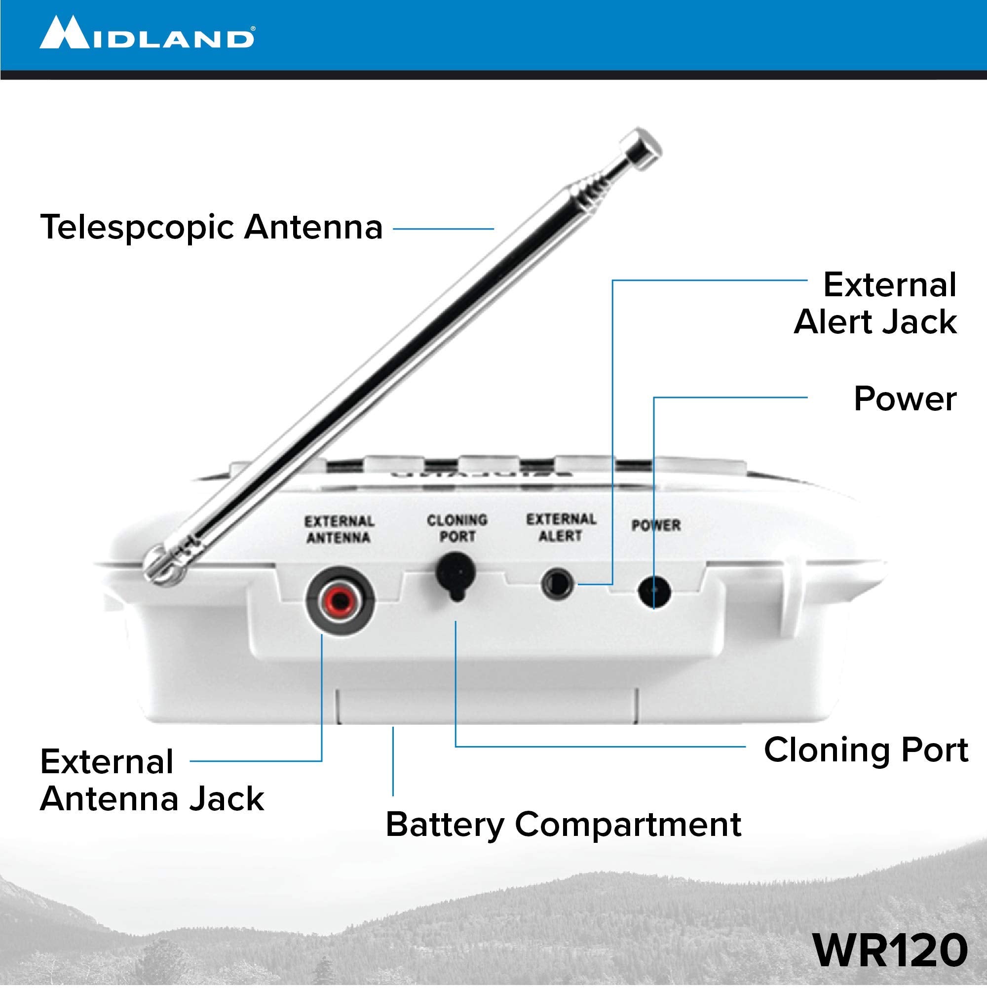 Midland   Wr120, Noaa Emergency Weather Alert Radio   S.A.M.E. Localized Programming, Trilingual Display, 60+ Emergency Alerts,