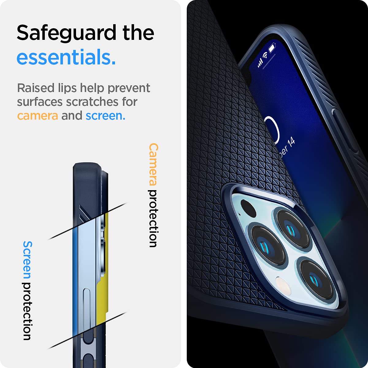 Spigen Liquid Air Designed For Iphone 13 Pro Case (2021) - Navy Blue
