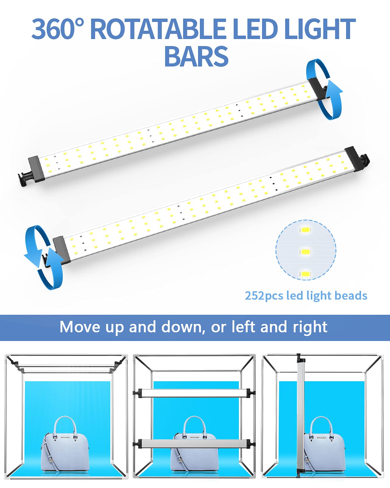 Photo Box, Travor Bi Color Photo Studio Box, 39''/100Cm Dimmable Photo Booth Shooting Tent Tabletop Photography Lighting Kit Wit