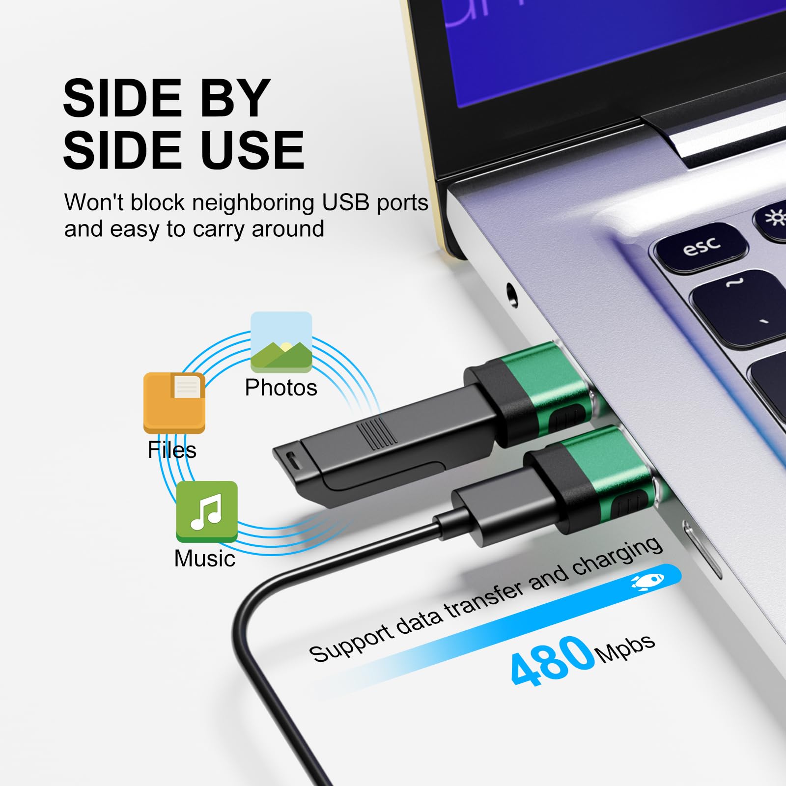 Basenew Usb A To Usb C Adapter 6 Pack,Usb To Usb C Adapter,Usb To Usbc C Adapter,Usb C To Usb A Adapter,Usb C Female Usb Male,Us