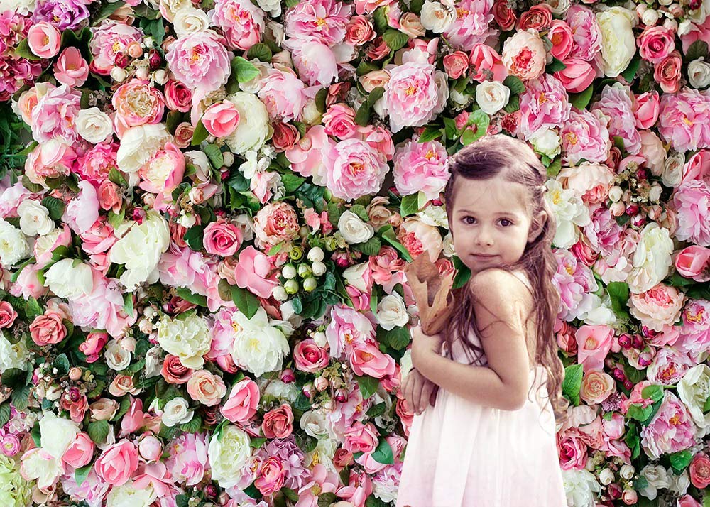 Art Studio 3D Flower Photo Background Pink Rose Photography Backdrop For Pictures Newborn Bridal Shower Birthday Party Banner De