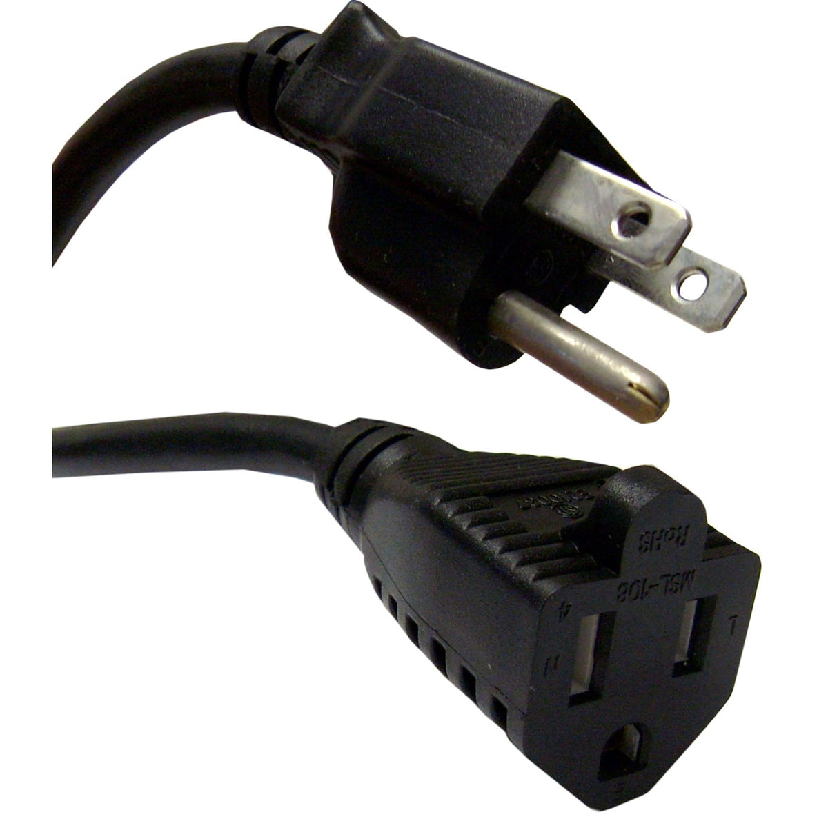 1 Feet Heavy Duty Power Extension Cord, Power Extension Cable, Black, Nema 5 15, Male To Female, 13 Amp Power Cable, 16 Awg, Cab