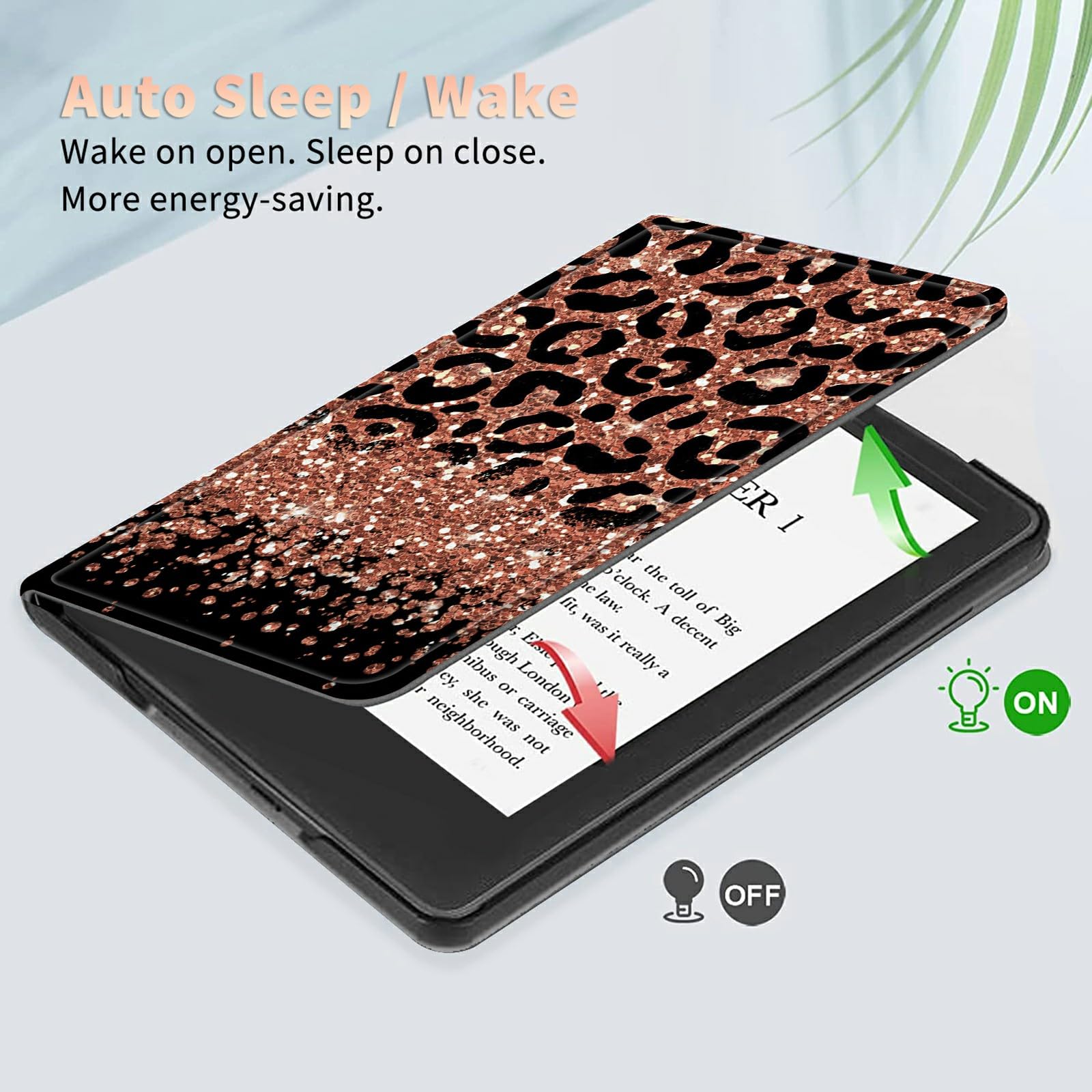 Leopard Glitter Case For All New Kindle Fire Hd 8 And Fire Hd 8 Plus Tablet (12Th/10Th Generation, 2022/2020 Release), Shockproo