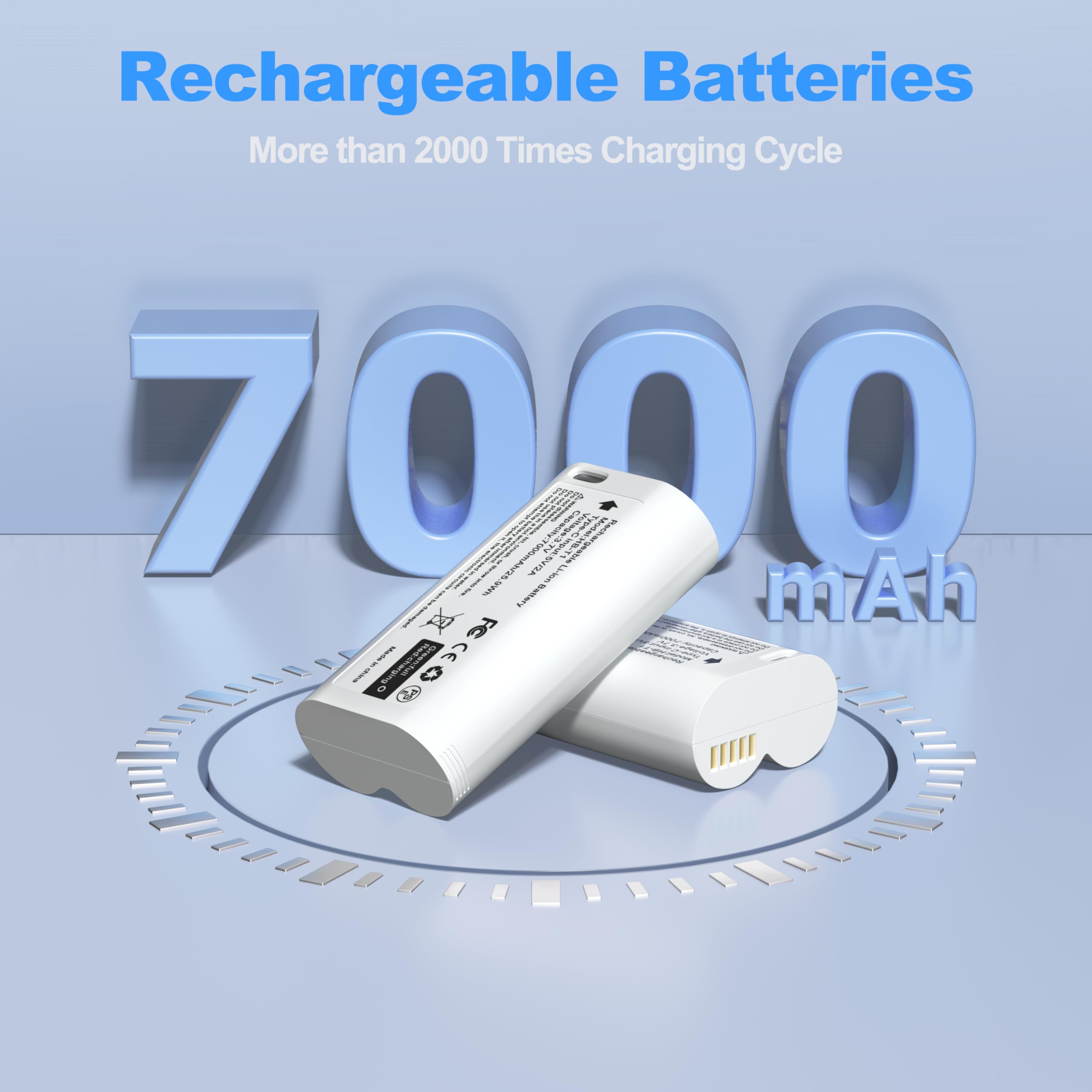 Dmmns 2 Pack Batteries Cam Pro,Upgraded 7000Mah Removable Battery Pack Wbat1 Replacement For Wyze Cam Pro 2K Camera Wyzecop Rech