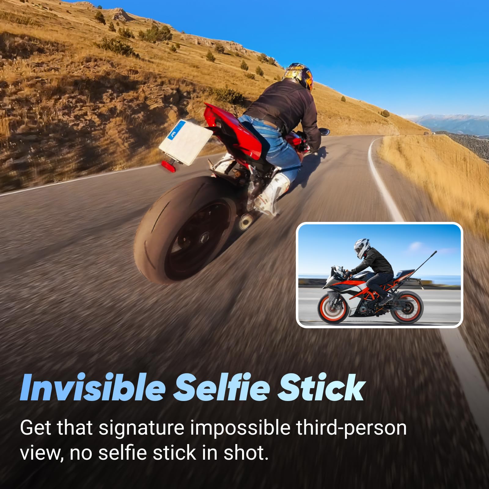 Insta360 X4 Motorcycle Bundle- 8K Waterproof 360 Action Camera, 4K Wide-Angle Video, Invisible Selfie Stick, Removable Lens Guar