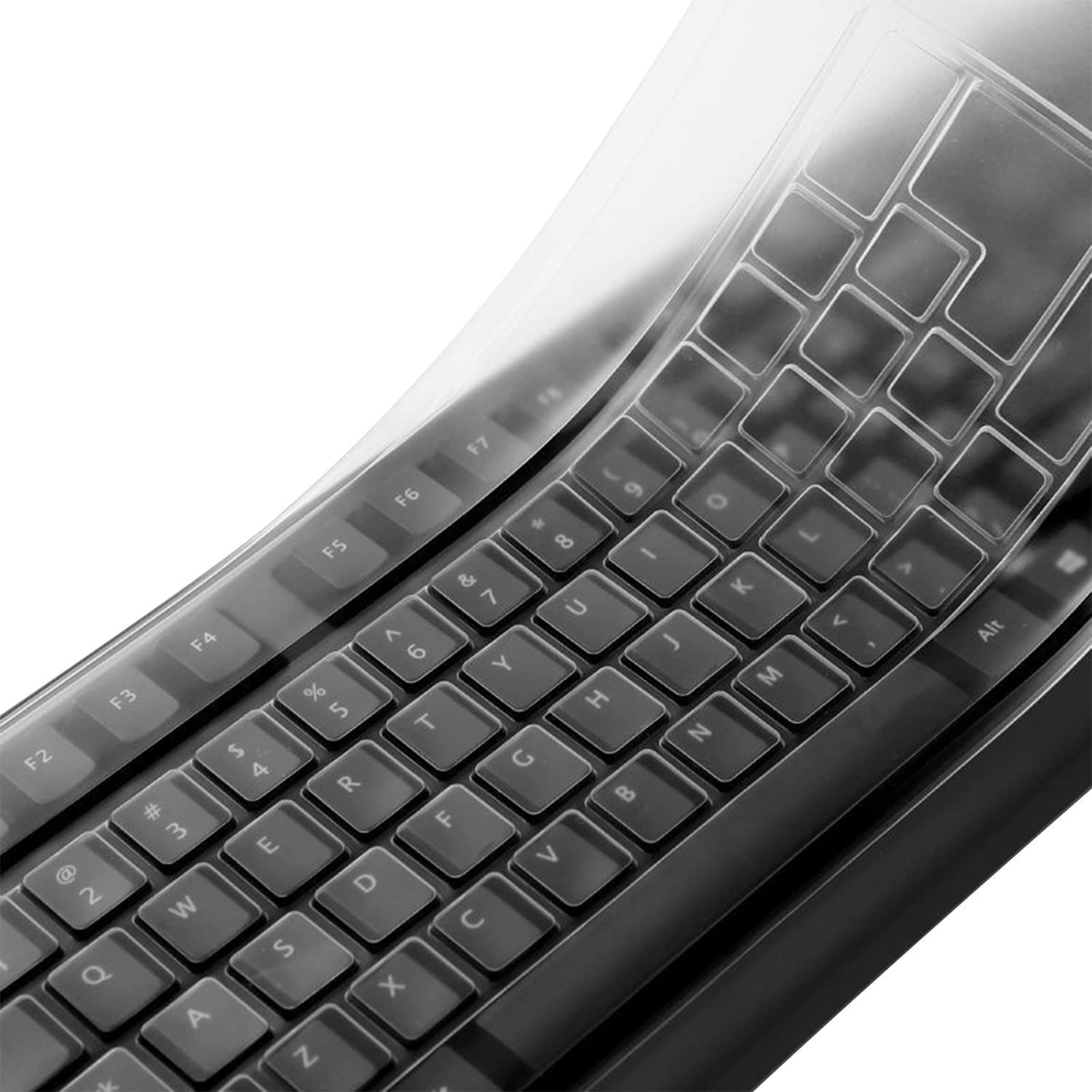 Mubuy Clear Desktop Computer Keyboard Cover For 104/107 Keys Standard Desktop Keyboard Reusable Waterproof Keyboard Cover