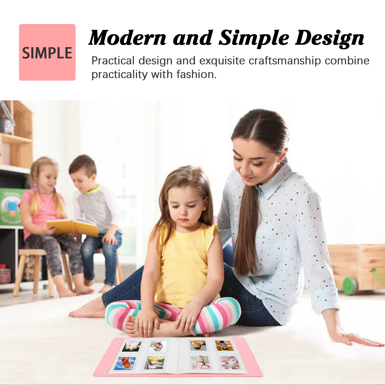 256 Pockets Photo Album For Kodak Mini Shot,Kodak Mini Shot 2 Retro Instant Camera,2X3 Photo Paper (2.1'X3.4') (Pink)