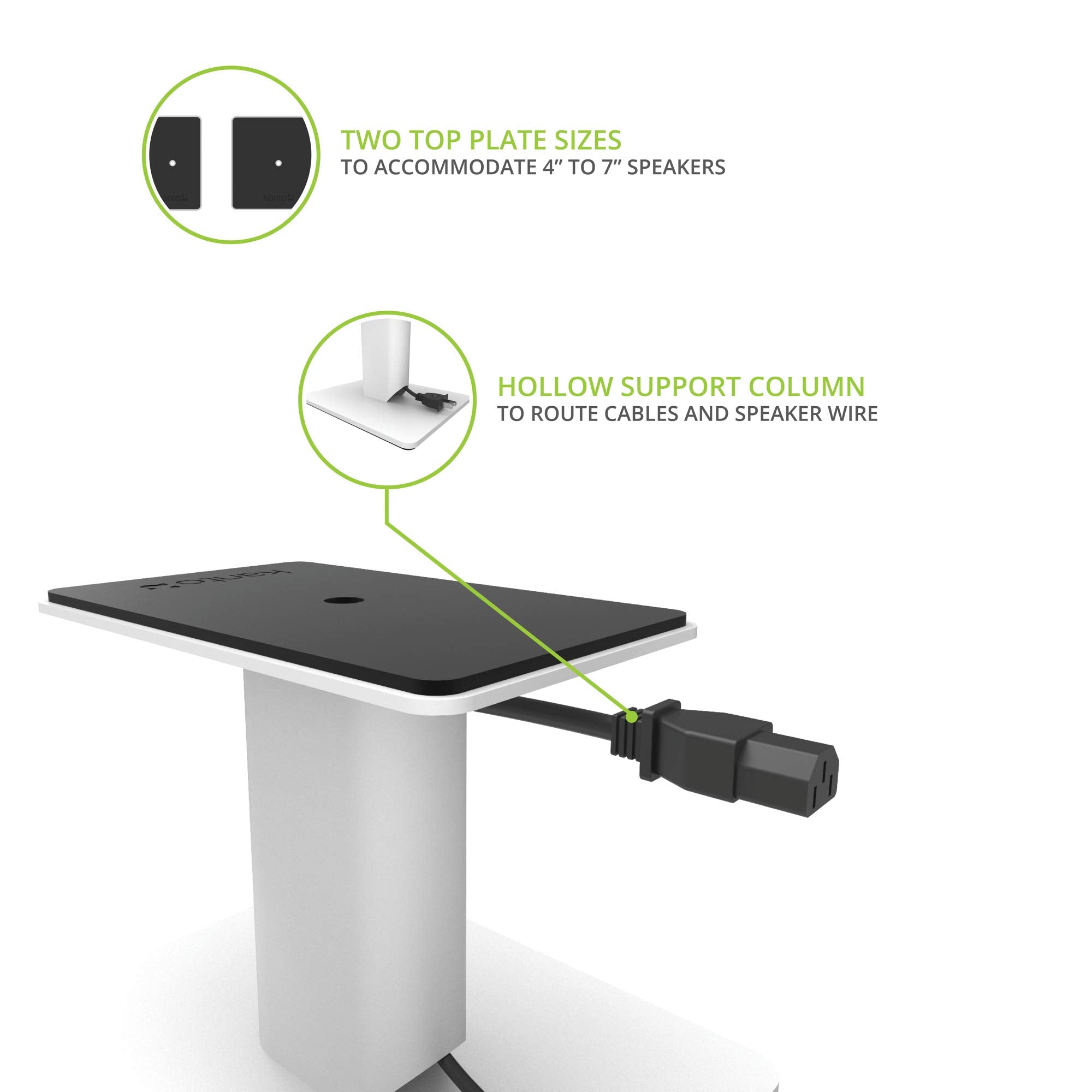 Kanto Sp6Hdw Universal Desktop Speaker Stands   6 Inch   2 Pack   Steel (White)