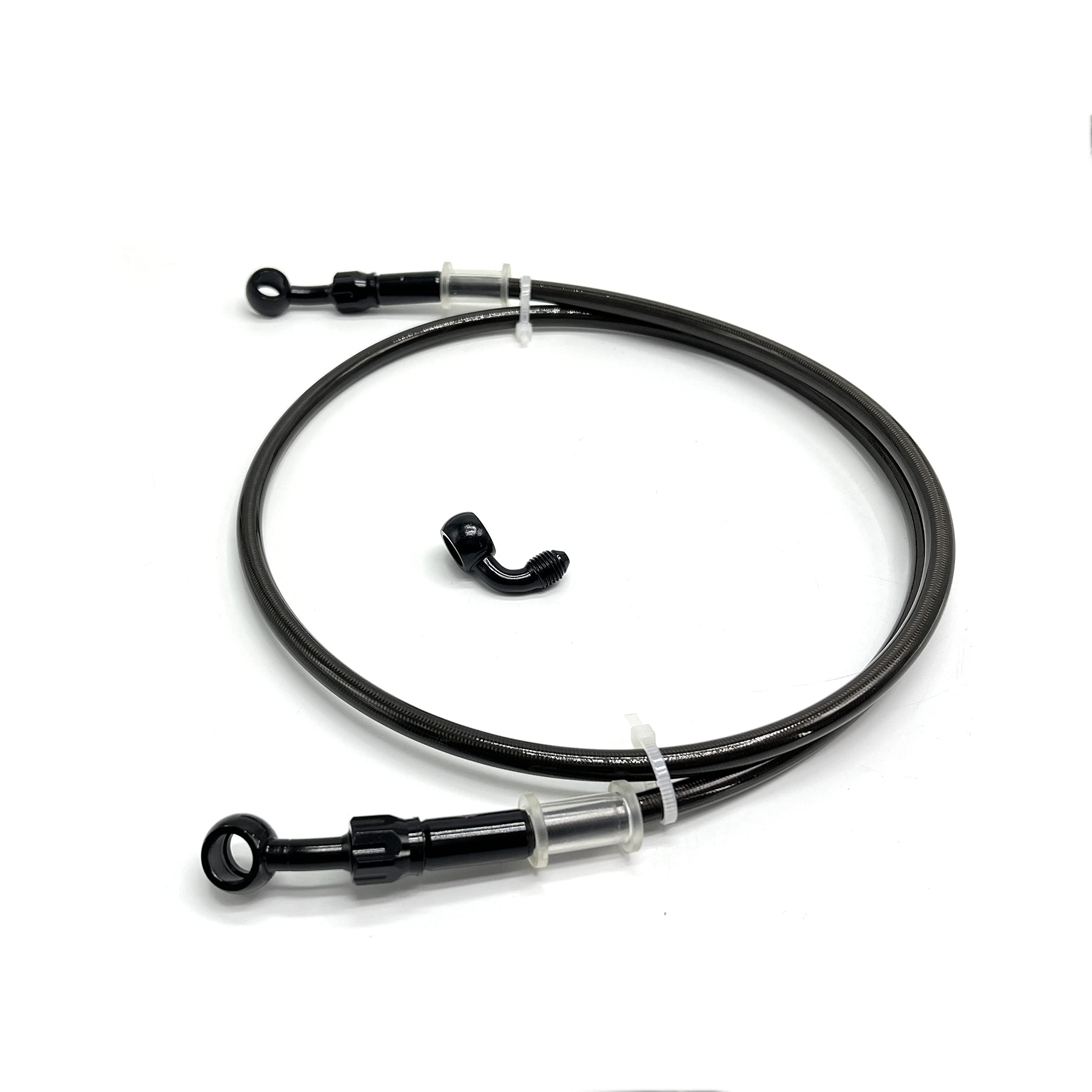 Vrweare An3 28 90 Degree M10 Stainless Steel Braided Motorcycle Brake Hose Line Oil Pipe With 360 Degree Rotatable Banjo Fit For