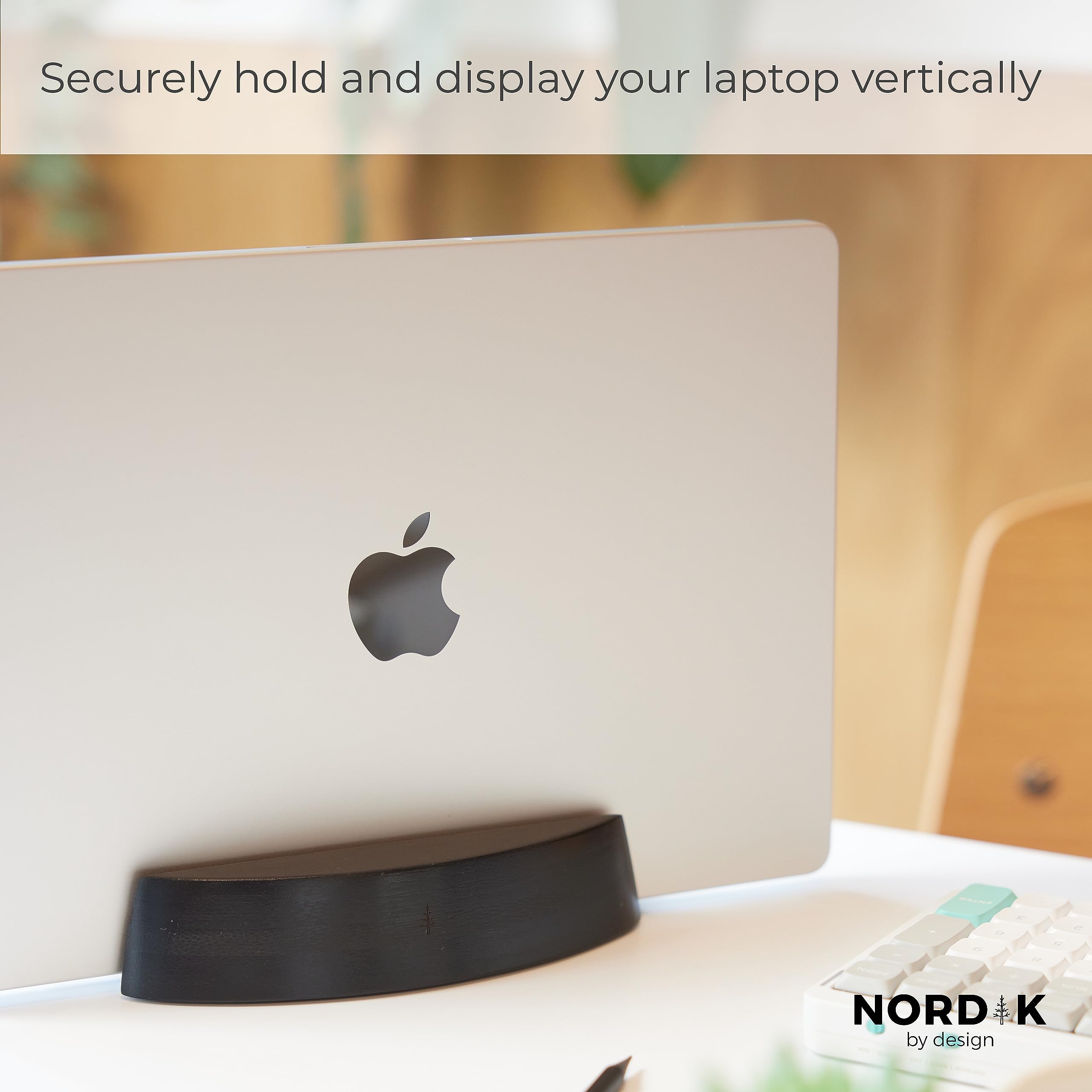 Nordik Vertical Laptop Stand   Black   Premium Laptop Dock And Holder For Home Office, Software Engineers   Space Saving Desk Do