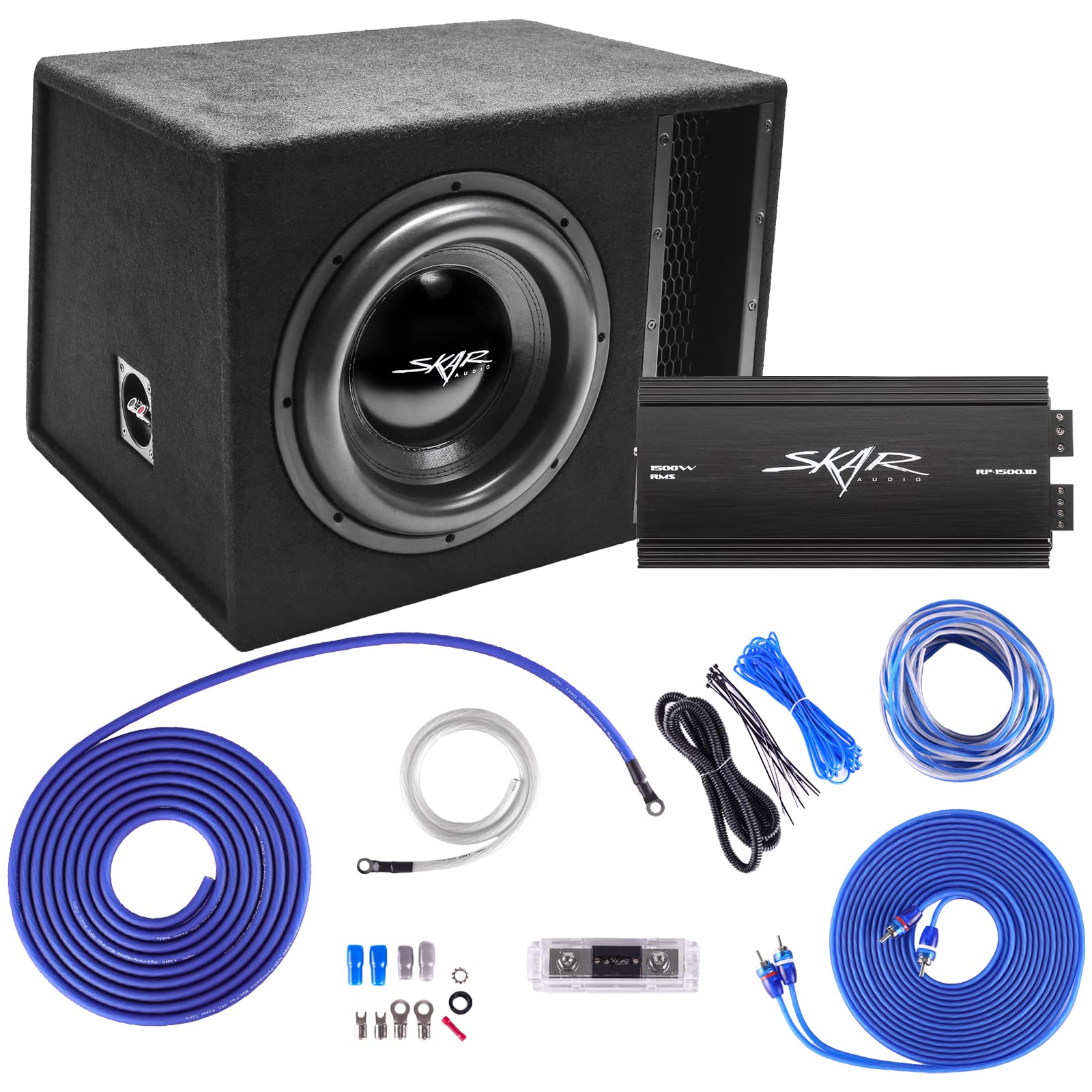 Skar Audio Single 12' Complete 2,500 Watt Evl Series Subwoofer Bass Package   Includes Loaded Enclosure With Amplifier