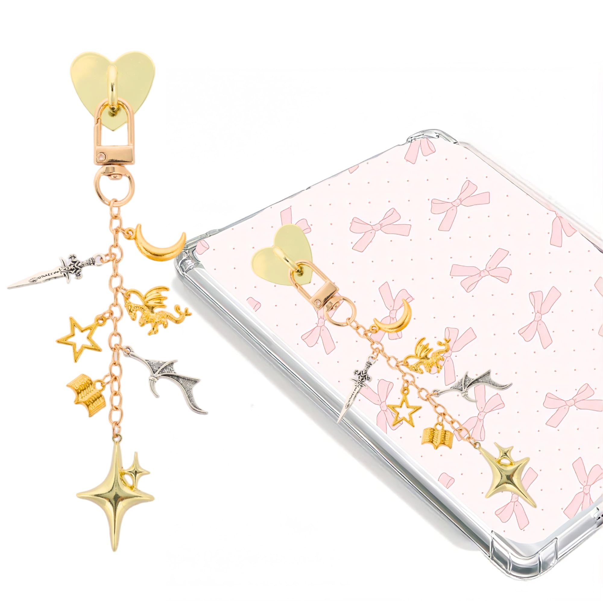 TAKEALOOKO Fantasy Charm Chains for Kindle - Star Moon Chain Bracelet Strap Decorating Accessories, Gift for Reader Book Lovers 