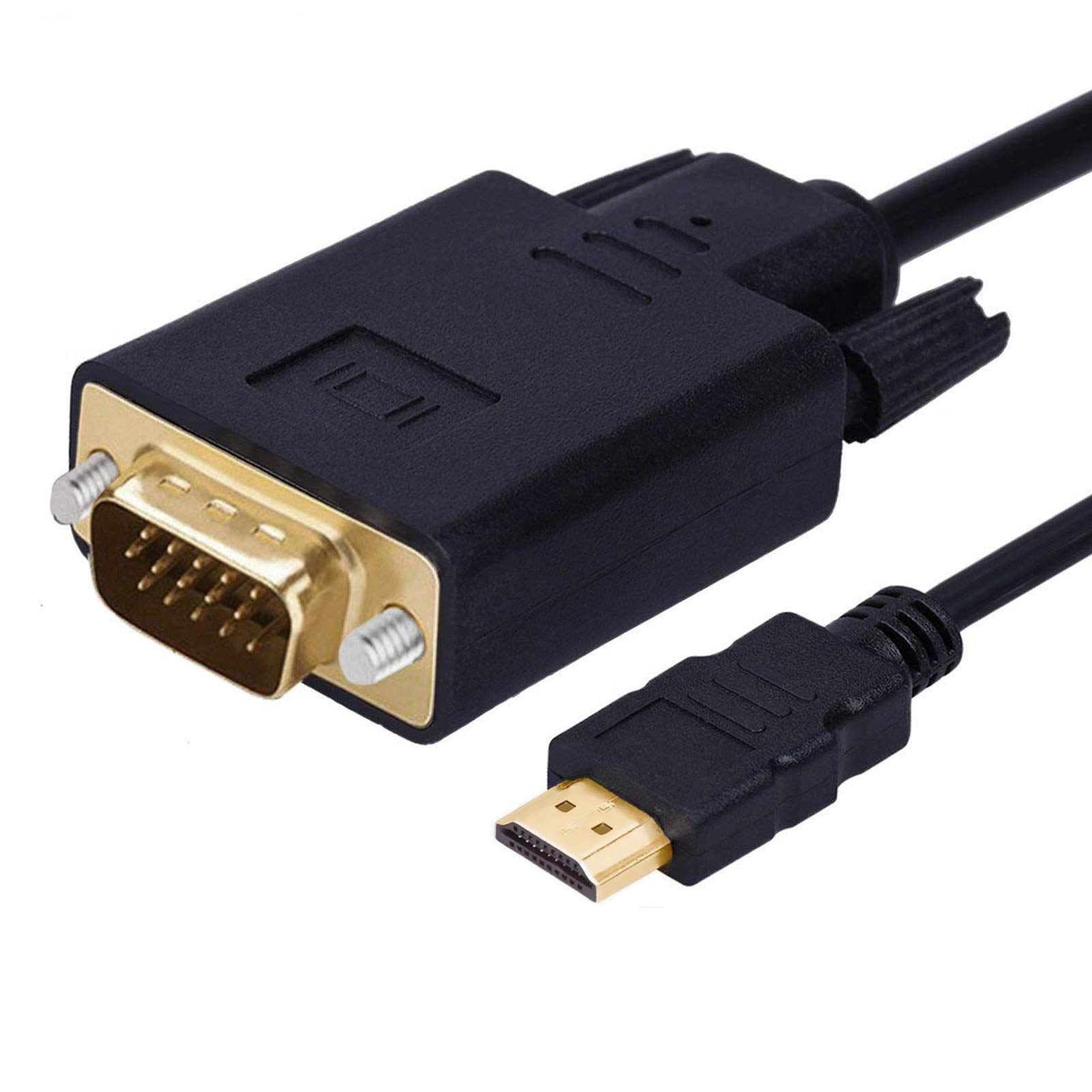 Wonlyus Hdmi To Vga Cable Gold Plated 1080P Hdmi Male To Vga Male Active Video Adapter Converter Cord (6 Feet/1.8 Meters)