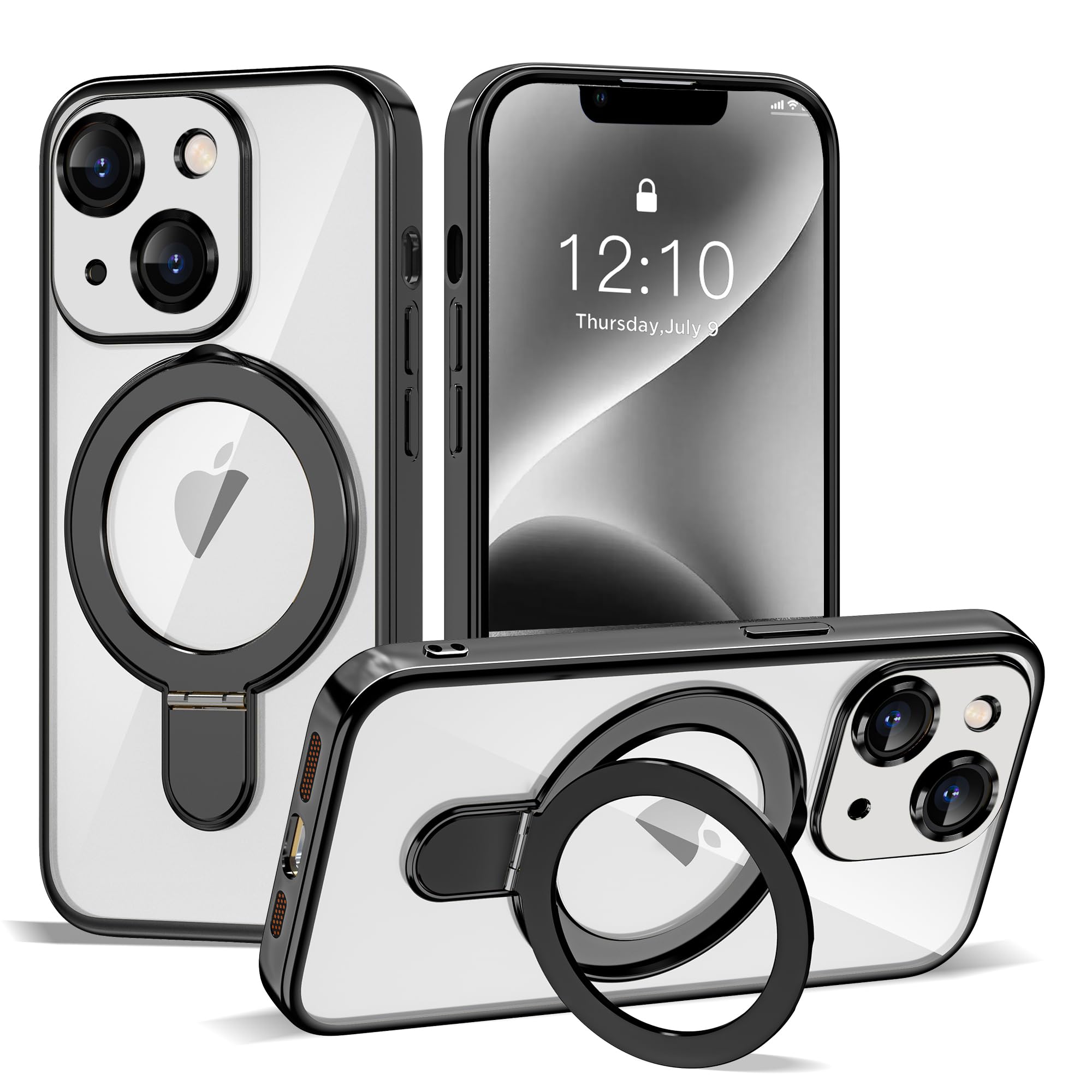 ETPESOK Compatible with iPhone 14 Plus Case with Invisible Magnetic Ring Stand [Compatible with Mag-Safe] [Full Camera Lens Prot