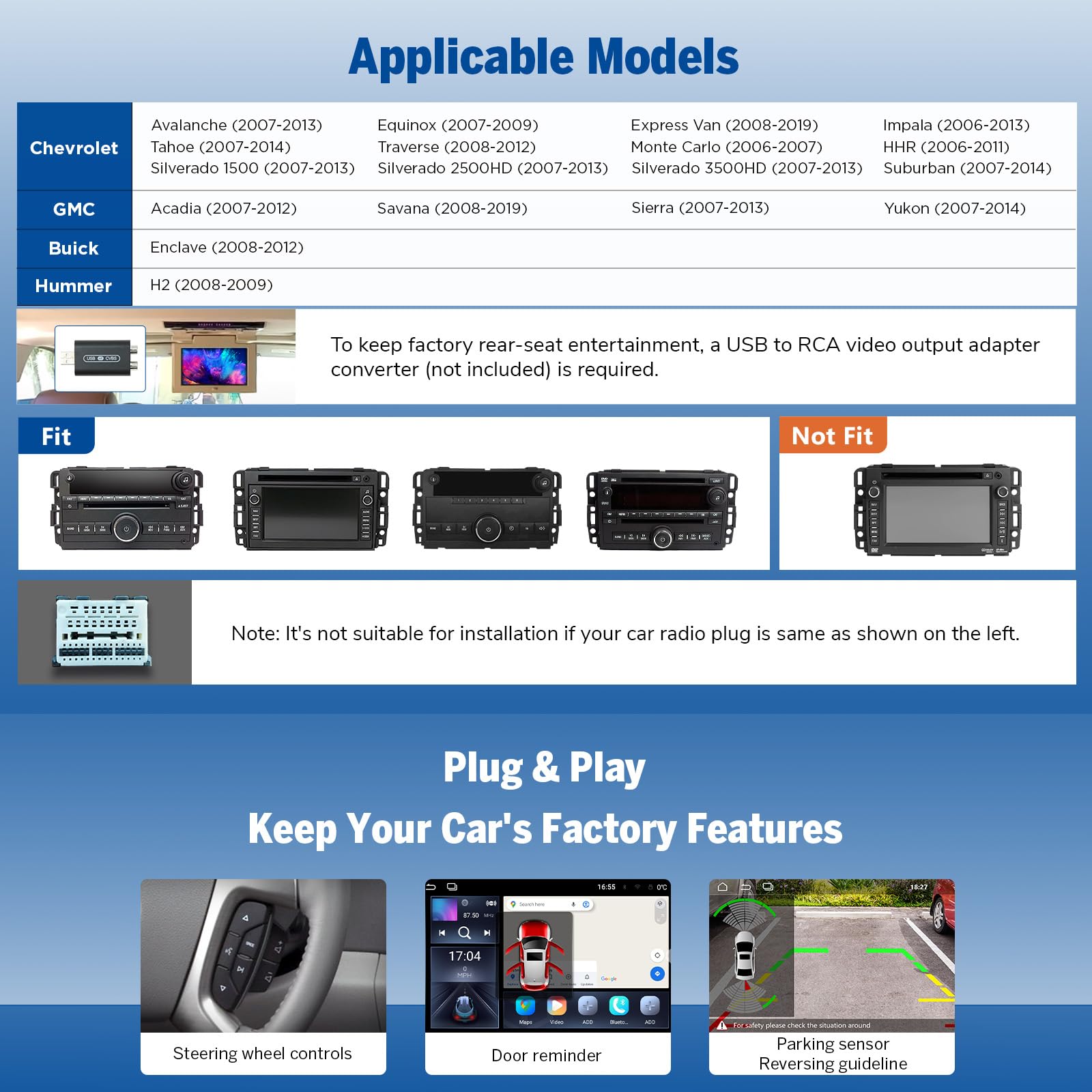 Eonon Gmx6S 8'' Qled Car Stereo For Chevy/Gmc/Buick, 6+64Gb, Wireless Carplay & Android Auto, 4G Lte, Wifi 6, Dsp Audio, 1080P B