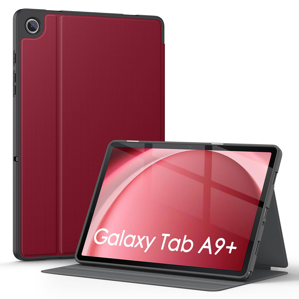 Soke Case For Galaxy Tab A9+/A9 Plus 11 Inch 2023, Shock Proof Smart Folio Stand Case, Multi  Viewing Angles, Soft Tpu Back Cover For Samsung Galaxy Tab A9+ Tablet [Sm X210/X216/X218], Red