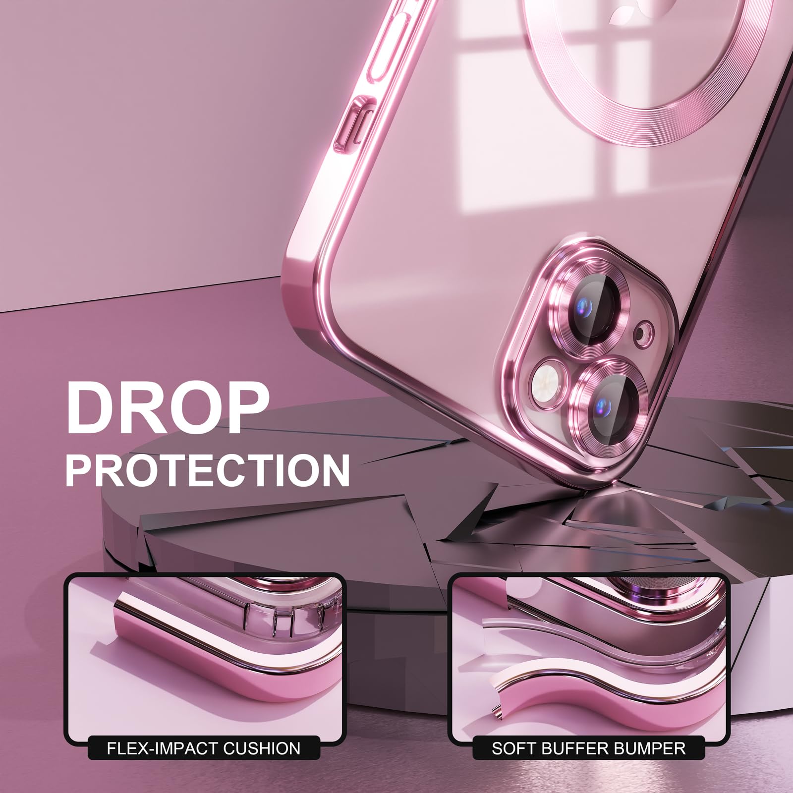 Misea Magnetic For Iphone 15 Plus Case Compatible With Magsafe [Never Yellowing] [Military Grade Drop Protection] Full Camera Le