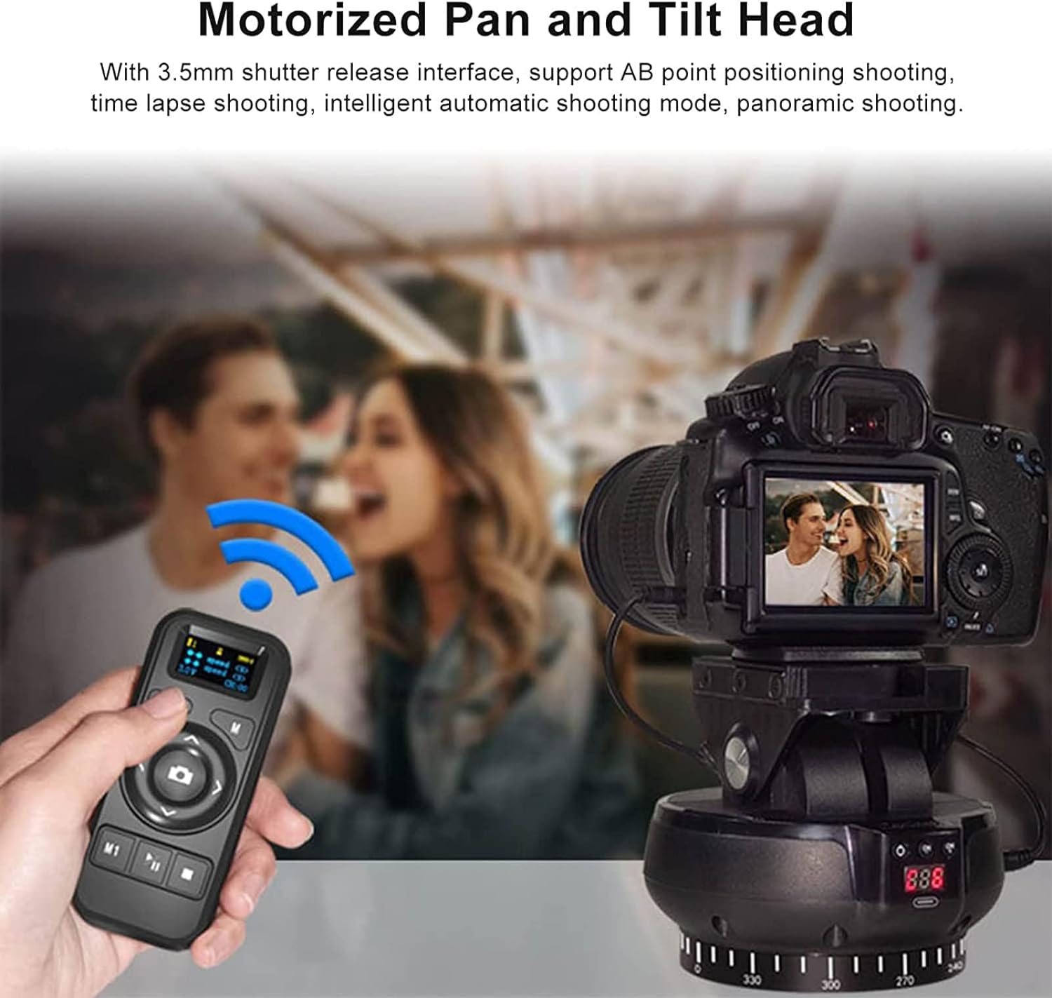 Motorized Pan Tilt Head, 360 Rotation Motorized Panoramic Head, Remote Control Pan Tilt Professional Multifunctional Motorized P