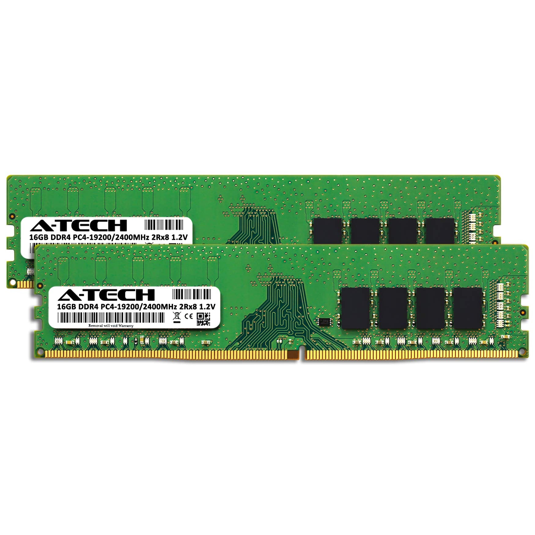 A Tech 32Gb (2X16Gb) Ddr4 2400 Mhz Udimm Pc4 19200 (Pc4 2400T) Cl17 Dimm 2Rx8 Non Ecc Desktop Ram Memory Modules