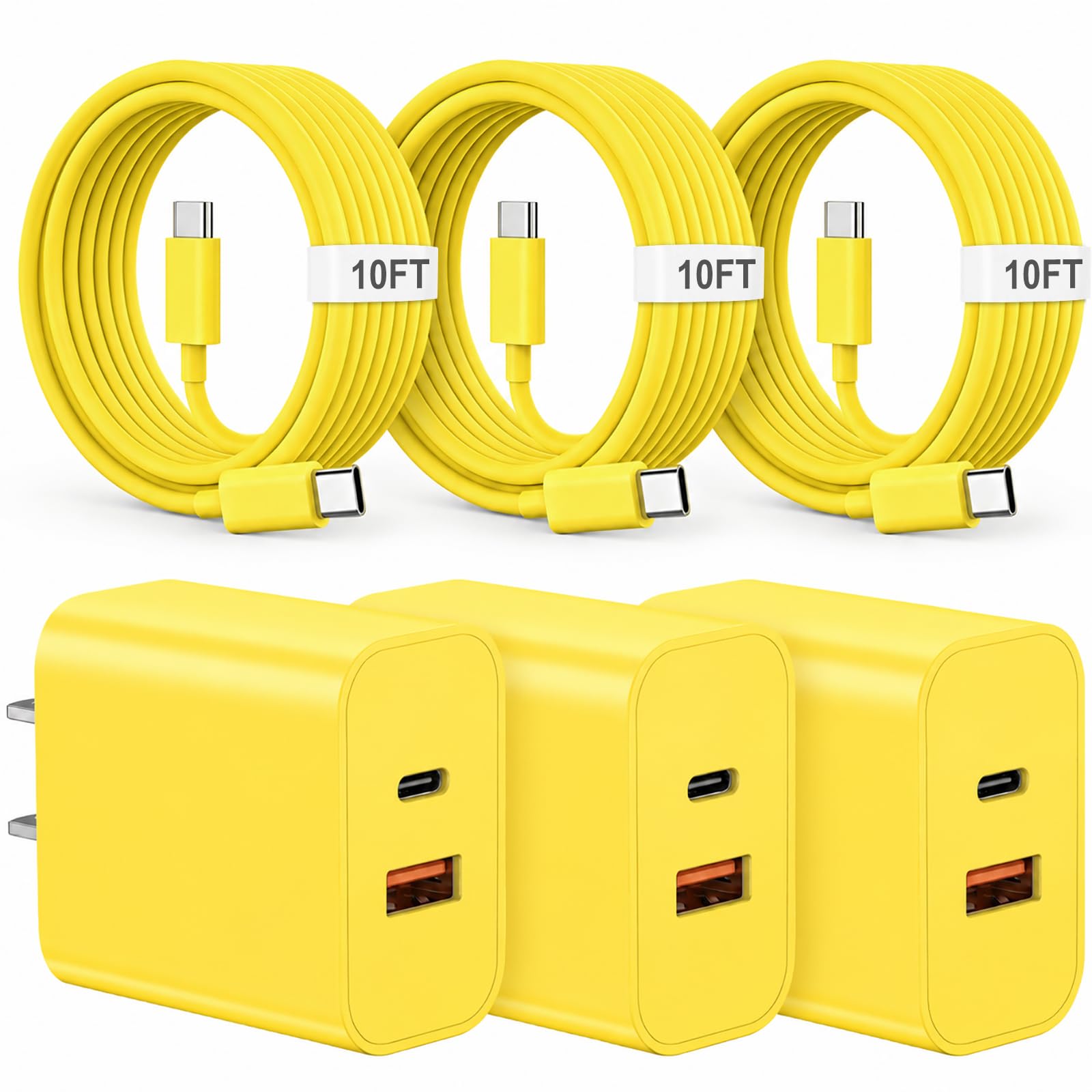 iPhone 17 16 15 Charger Fast Charging Type C Charger USB C Chargers Yellow
