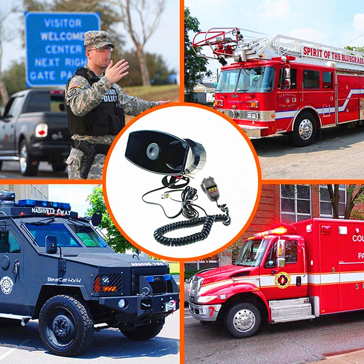 Viping Siren Police Car Siren Horn Speaker Car Shouting Alarm Police Horn With Microphone Amplifier 12V 80W Emergency Sound Ampl