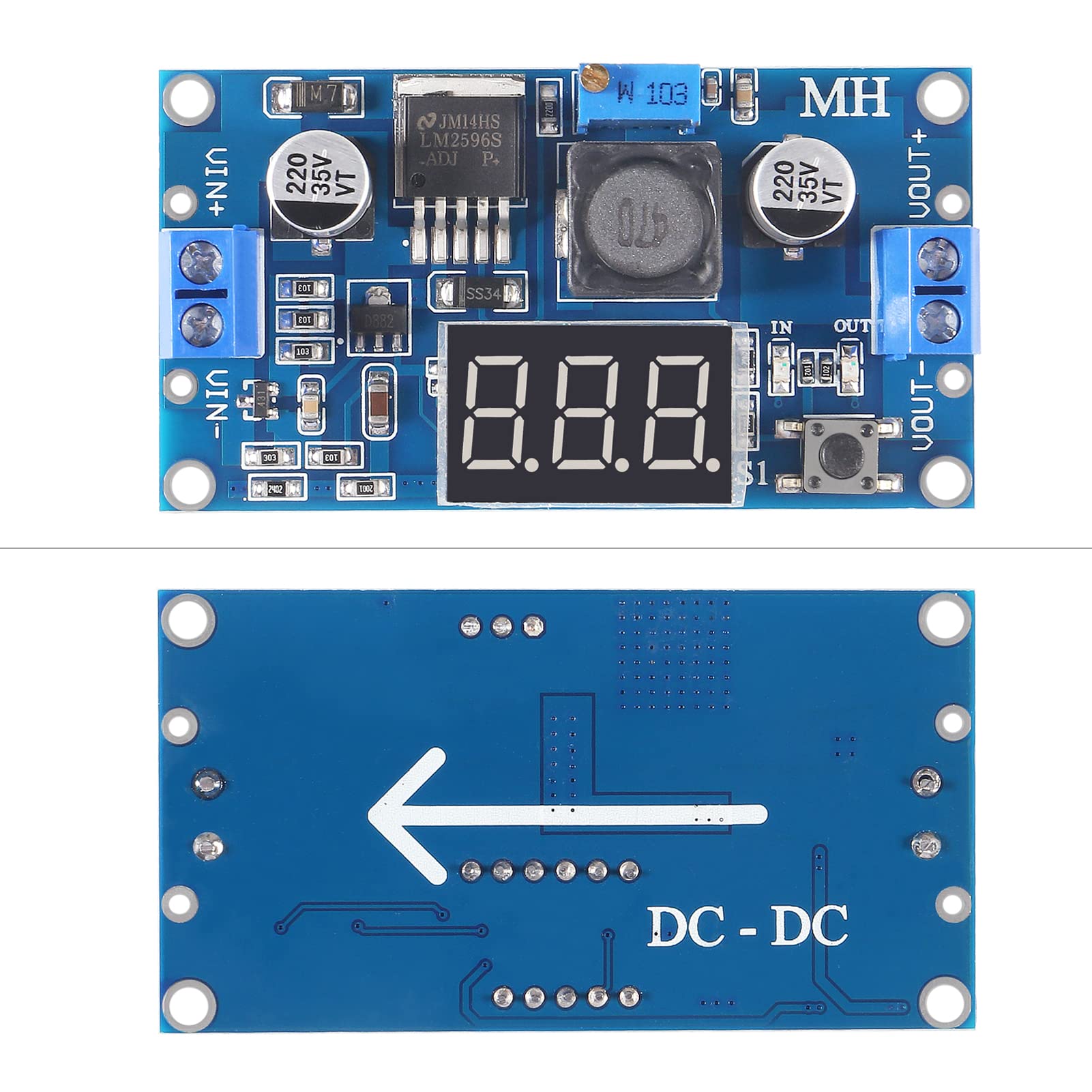 Alinan 4Pcs Lm2596 Buck Converter Step Down Adjustable Module Dc Dc High Efficiency Voltage Regulator 3A Dc Dc 3 40V To 1.5 35V