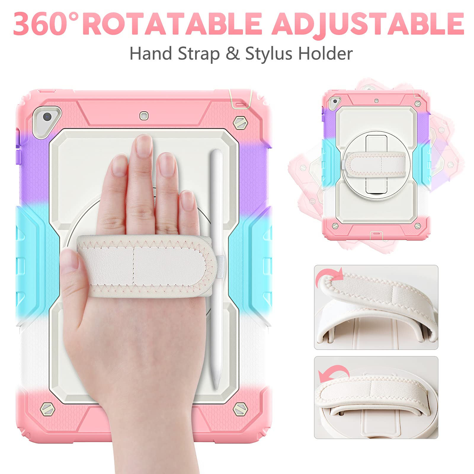 Timecity Kids Case For Ipad 6Th/5Th Generation (9.7 Inch, 2018/2017), Ipad Air 2, Full Body Rugged Case With Screen Protector, S