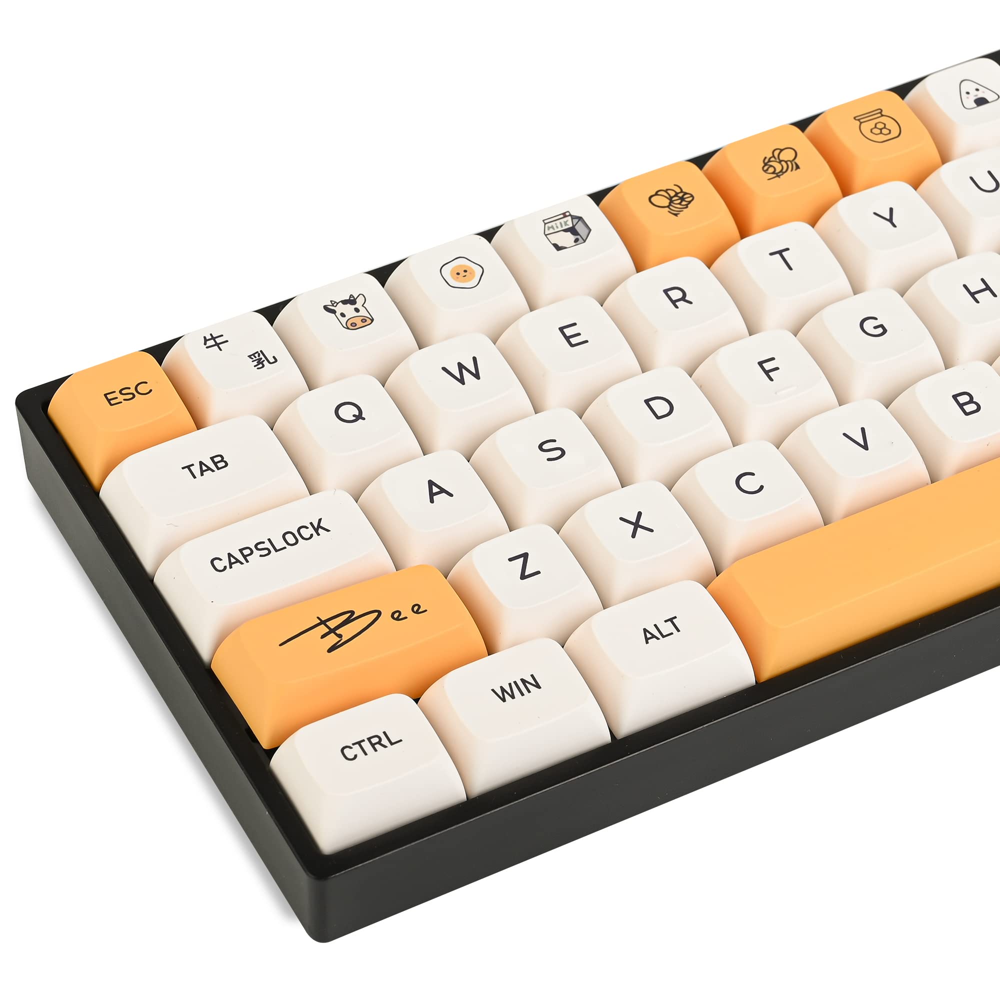 Gtsp 140 Key Honey Milk Pbt Keycaps Xda 65 Percent Tkl For 100 Percent 60% Mechanical Keyboard(Honey Milk English)