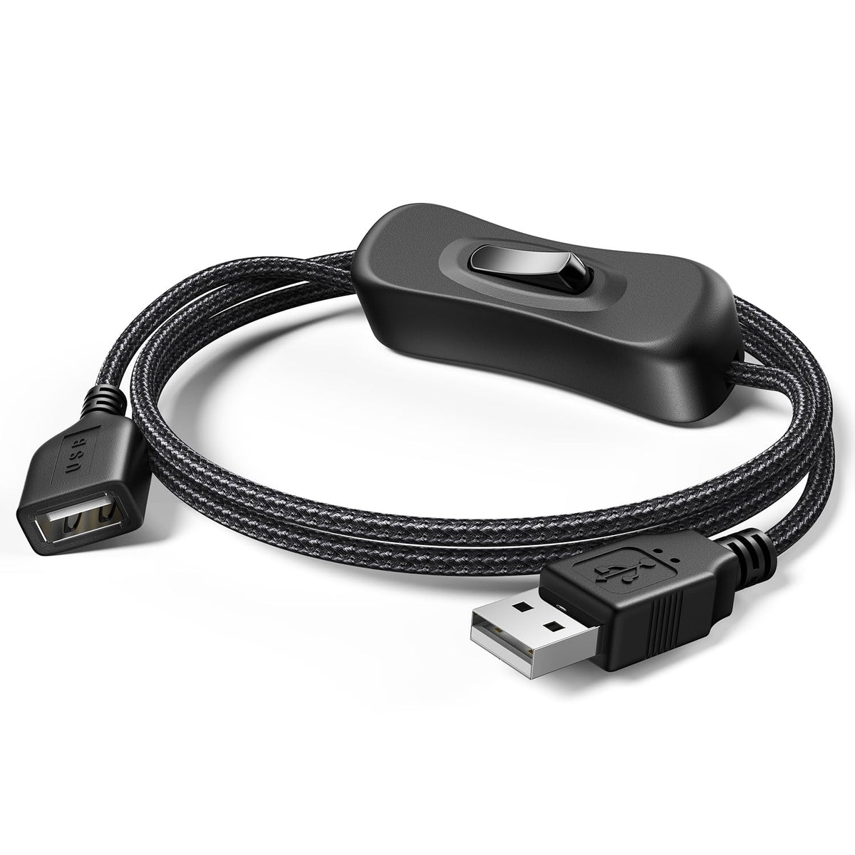 Andtobo Usb Switch Extension Cable, (Upgraded Data + Power) Usb Extension Cord With On/Off Power Switch Cable For Led Strips, Ios System, Etc  3.3 Ftp