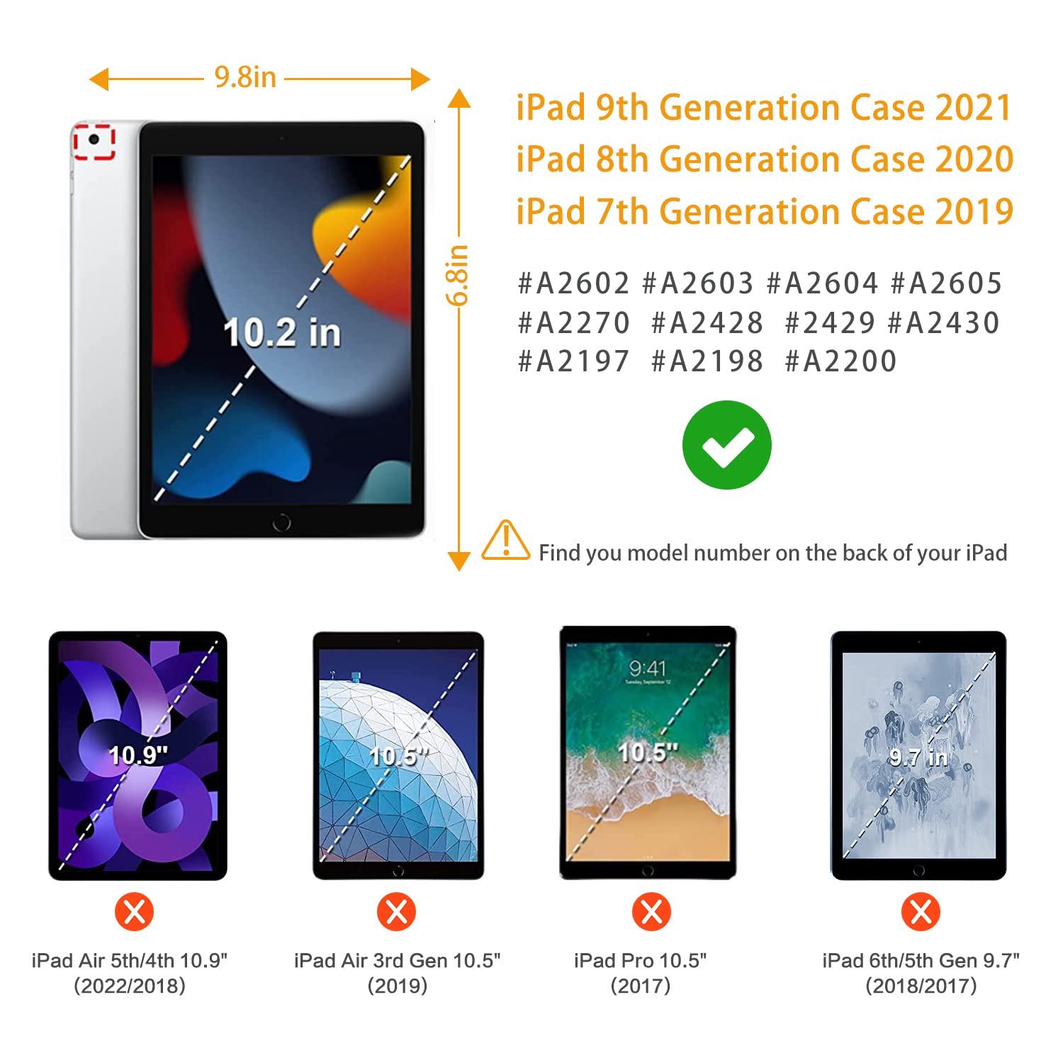 Ipad 9Th Generation Case, Ipad 8Th Generation Case, Ipad 7Th Generation Case, Ipad 10.2 Case, Ipad Case 9Th Generation Multi Ang
