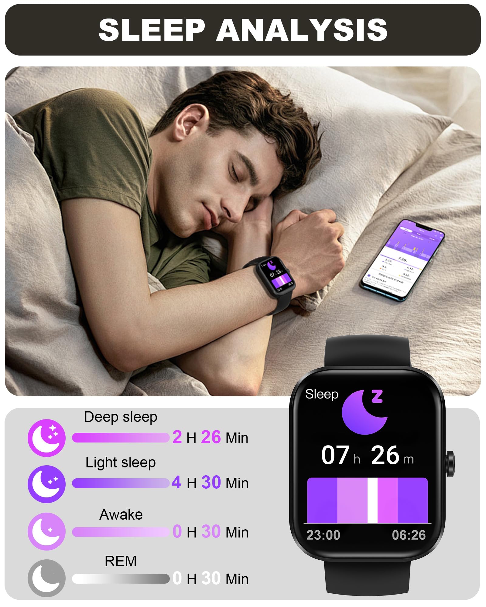 Bambooinn Smart Watch For Men Women(Answer/Make Call) 1.91'' Hd Fitness Smartwatch With Sleep/Heart Rate/Spo2 Monitor, 113+ Spor