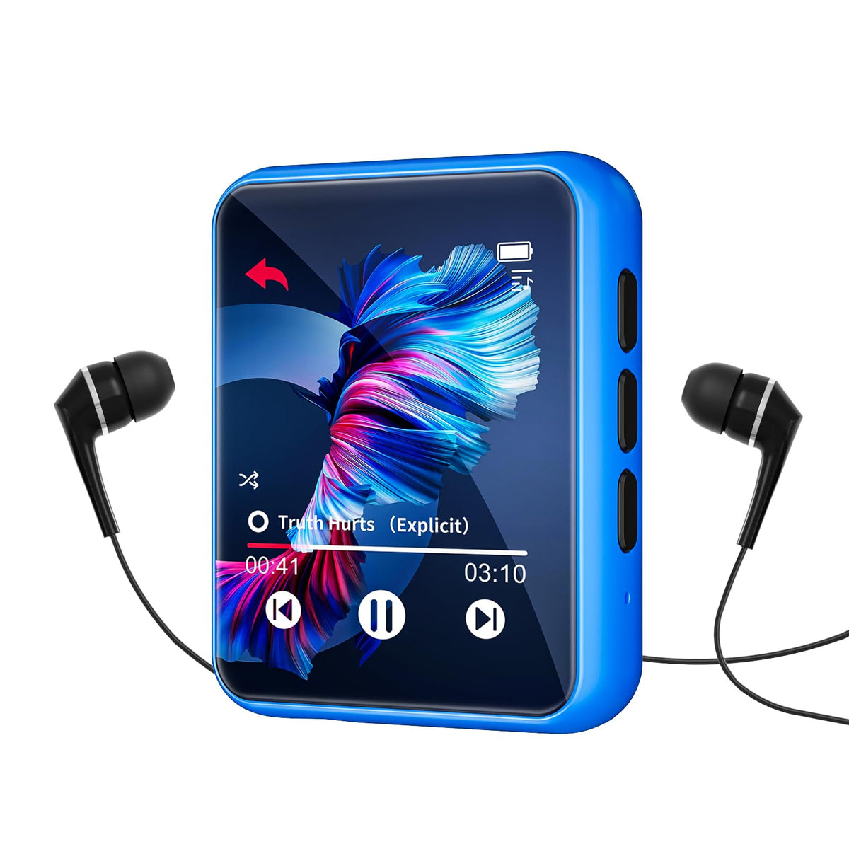 Mp3 Player With Bluetooth 5.0 Portable Hifi Lossless Sound Mp3 Music Player And Fm Radio Recorder E Book 2.4 Inch Screen Maximum Support 128Gb(Blue)