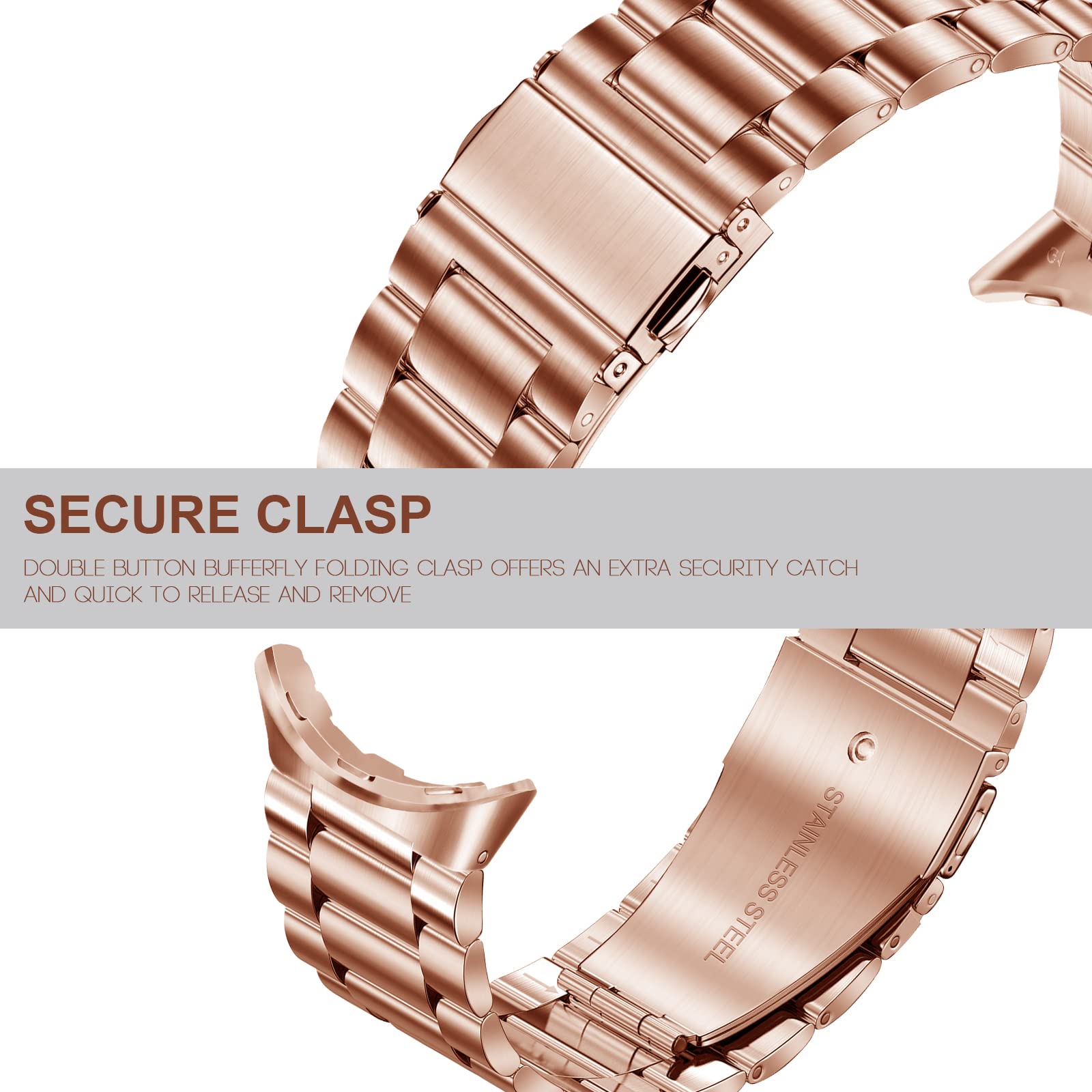 Yeahxing Compatible With Google Pixel Watch Band Metal, Adjustable Stainless Steel Metal Wristband Band For Google Pixel Watch 2