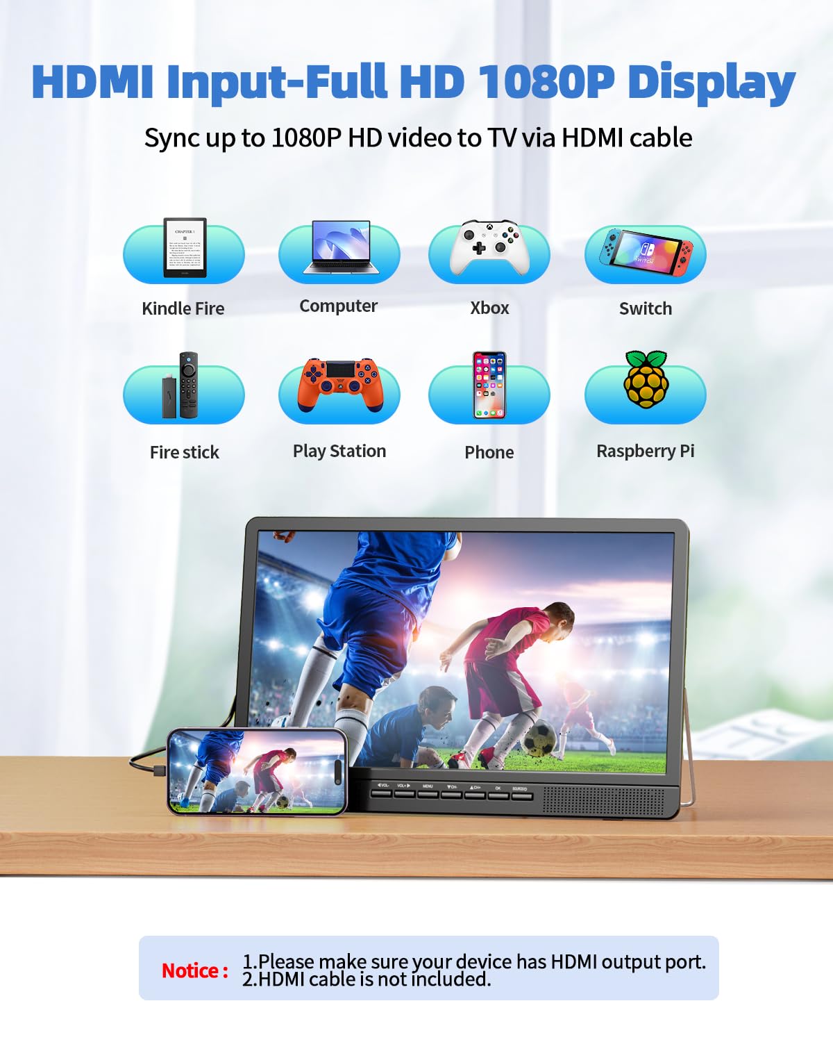 Desobry 18 Inch Portable Tv With Antenna, Small Tv With 1080P Hdmi Input, Av Input, Usb Port, Portable Monitor With Built In Sta