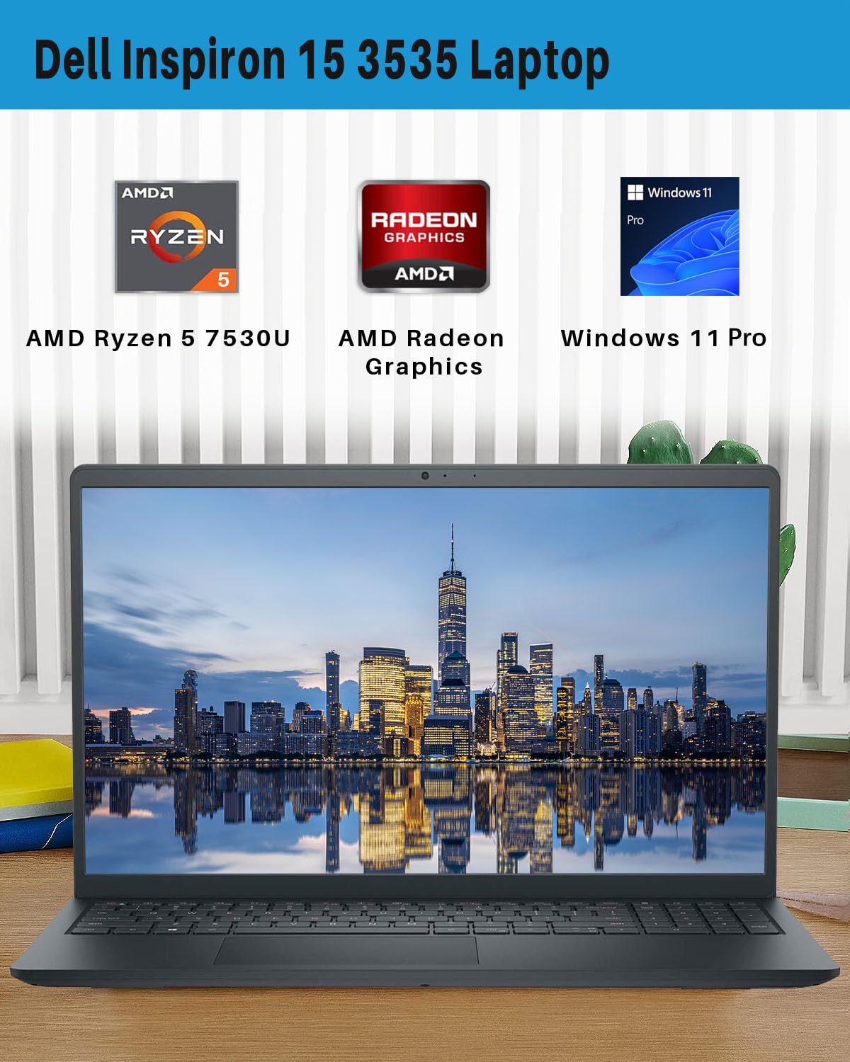 Dell Inspiron 15 3535 Touchscreen Laptop, 15.6 Fhd Touch Screen Display, Amd Ryzen 5 7530U (Beat I7-1160G7), 16Gb Ram, 1Tb Ssd,