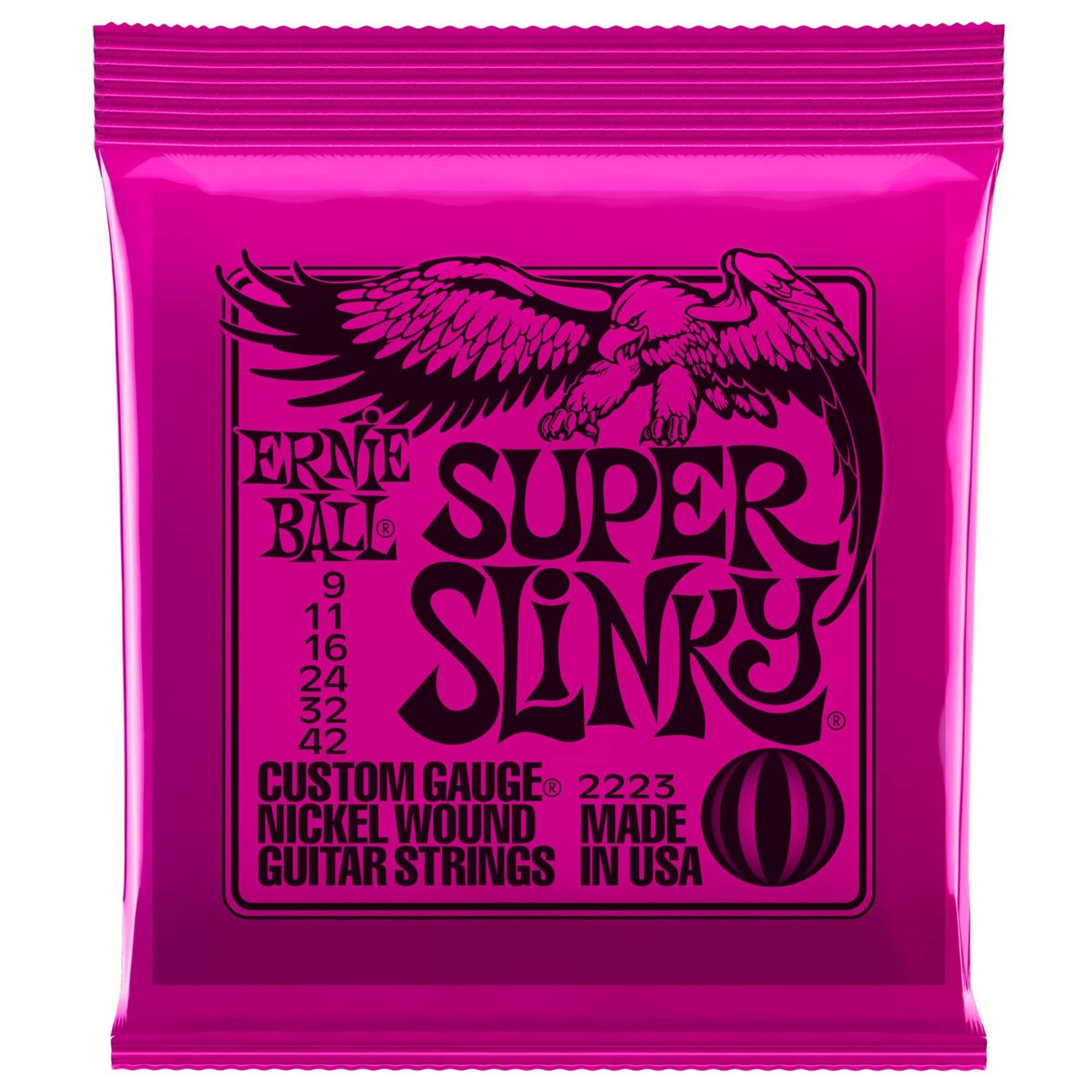 Ernie Ball 2223 Super Slinky 9 42 (12 Pack Bundle)
