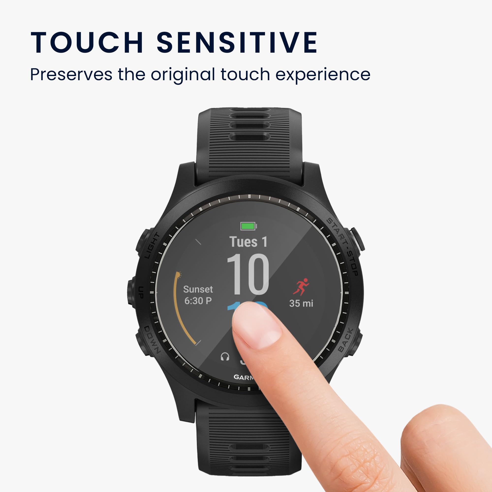 Kwmobile Protective Film Compatible With Garmin Forerunner 945 Screen Protector - 2X Smart Watch Protector Anti-Fingerprint