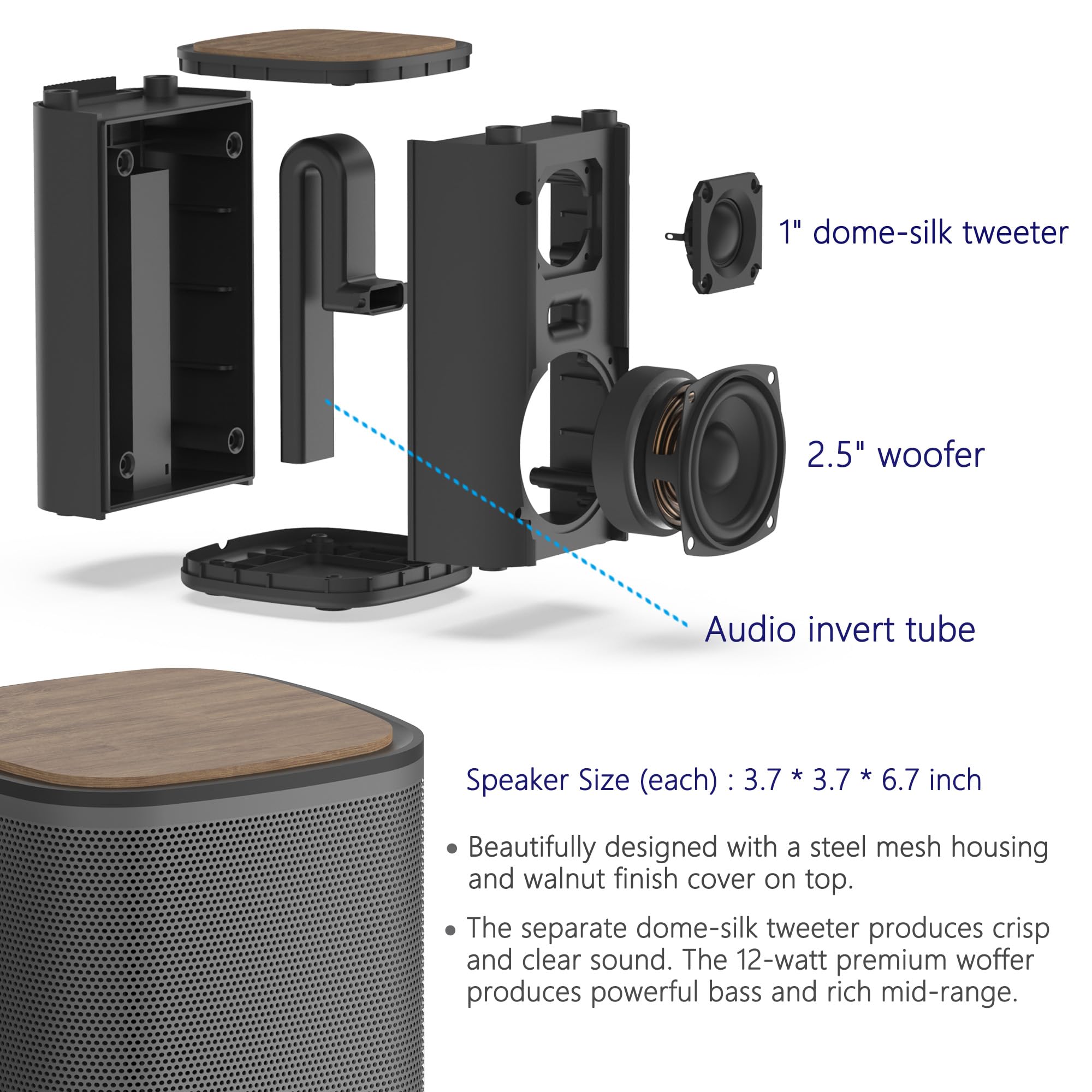 Keiid Bluetooth Computer Speakers With Wireless Touch Control Pod For Pc Laptop/Desktop Wireless Stereo Gaming Speakers, 4 Eq Mo