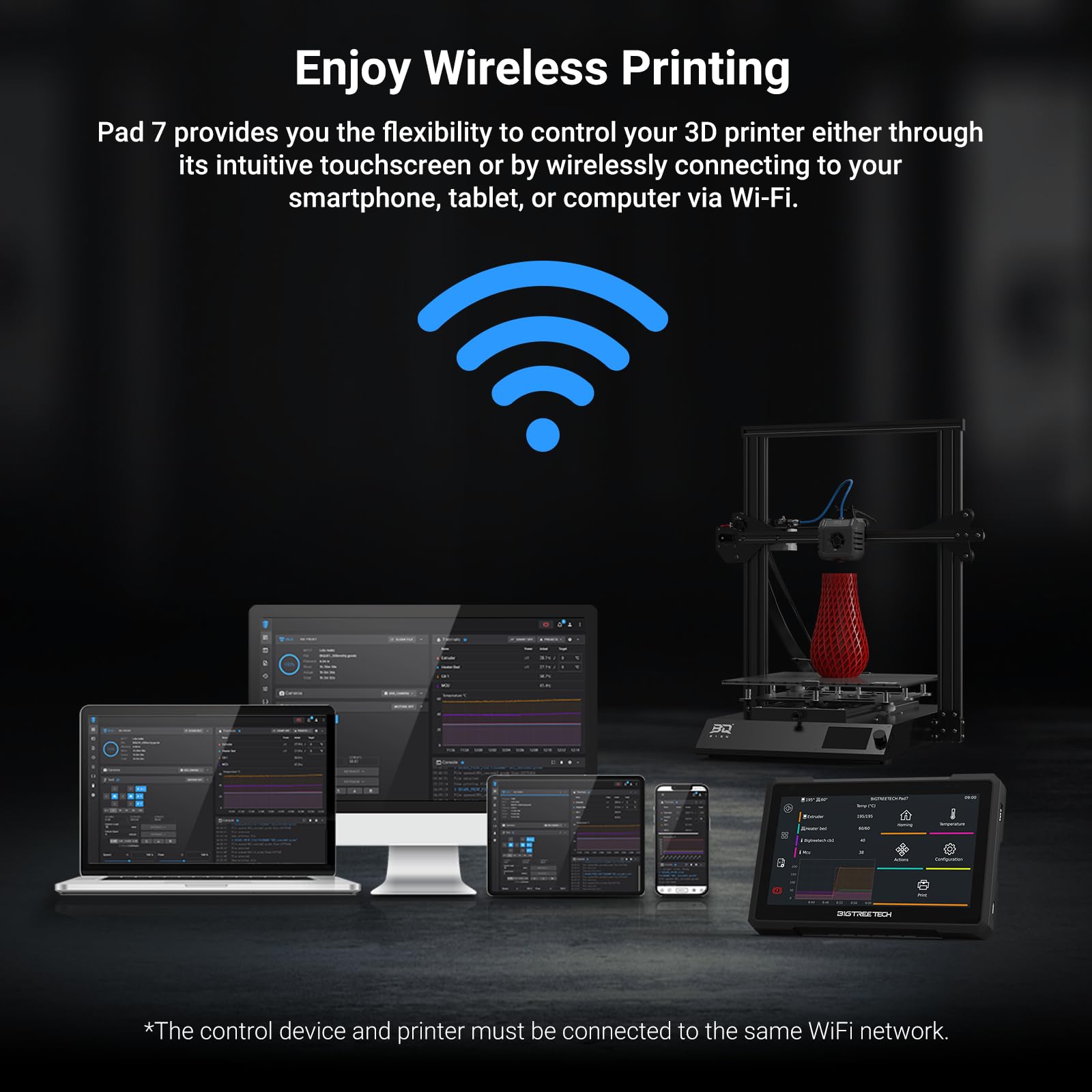 Bigtreetech Pad 7 Touch Screen Based On Klipper Firmware 7 Inch Open Source Smart Pad With Cb1 Board Klipperscreen For Biqu B1 S
