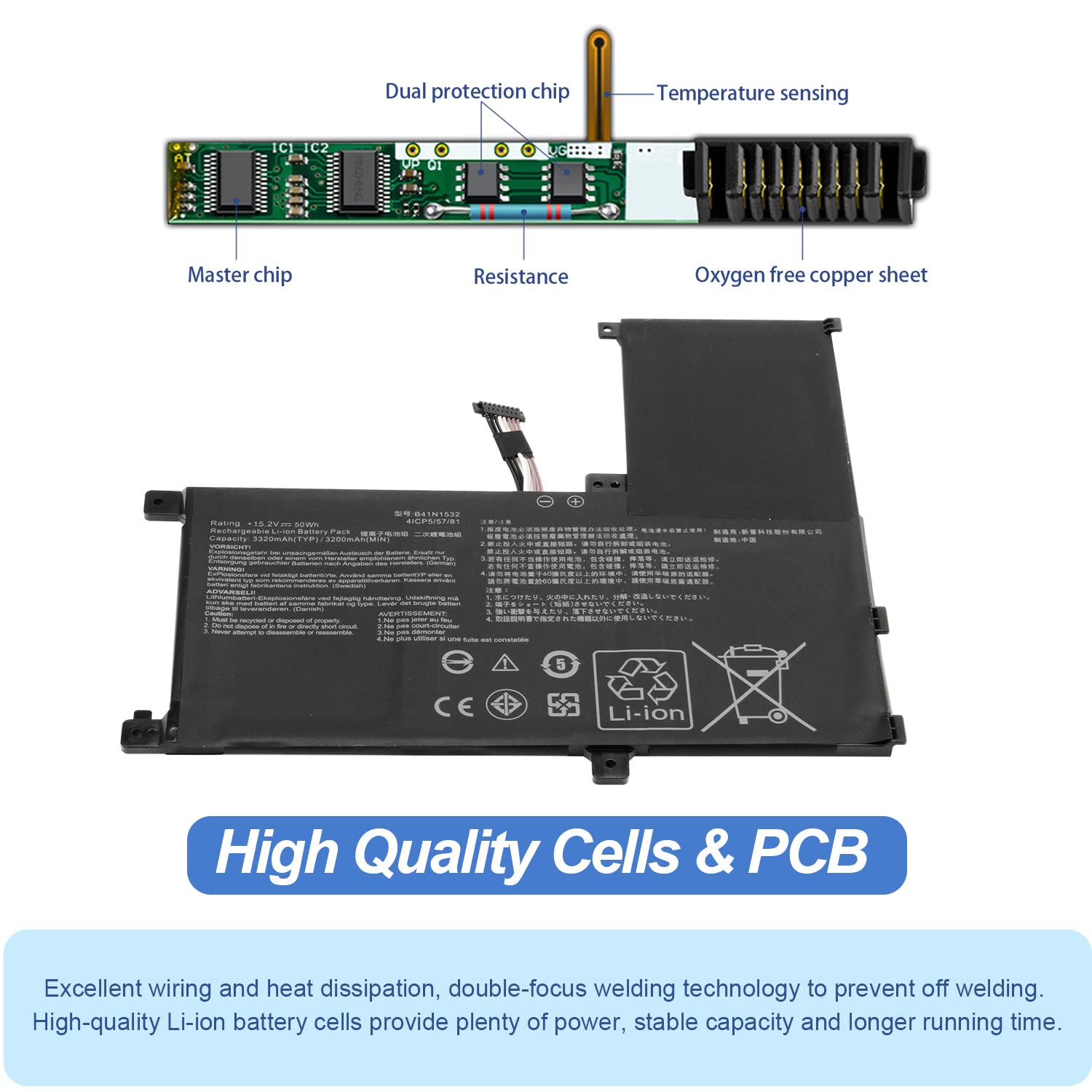 Antiee B41N1532 Laptop Battery Compatible With Asus Q504U Q504Ua Q534Ua Q504Uak Zenbook Flip Ux560 Ux560Uak Ux560Ua Ux560Ua Fz01