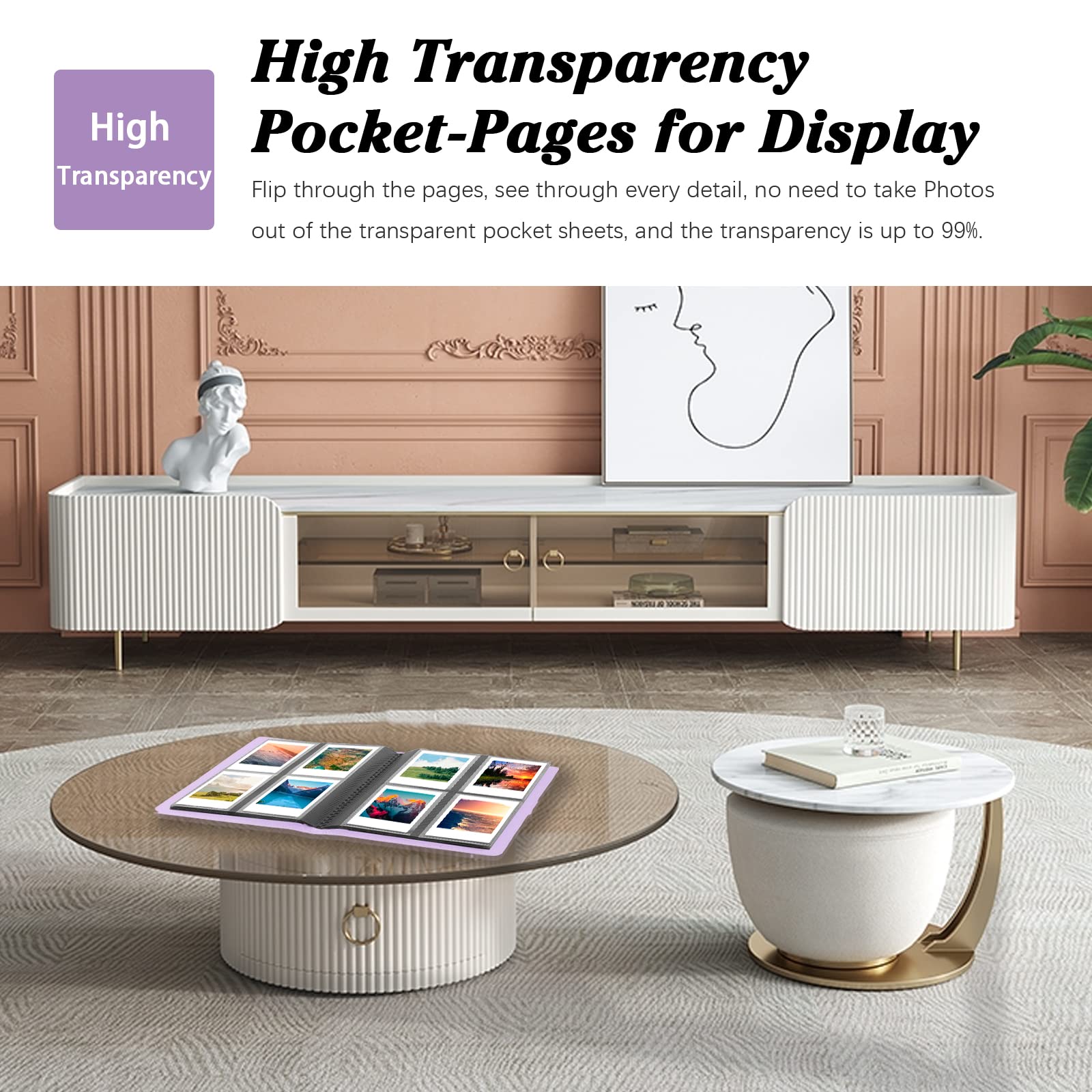 192 Pockets Photo Album For Fujifilm Instax Square Sq1/Sq6/Sq10/Sq20 Camera, Kodak Mini 3 Square,Mini Shot 3 Square, Mini Shot 3 Square Printer, Album For Instax Square Photo, Kodak 3X3' Photo