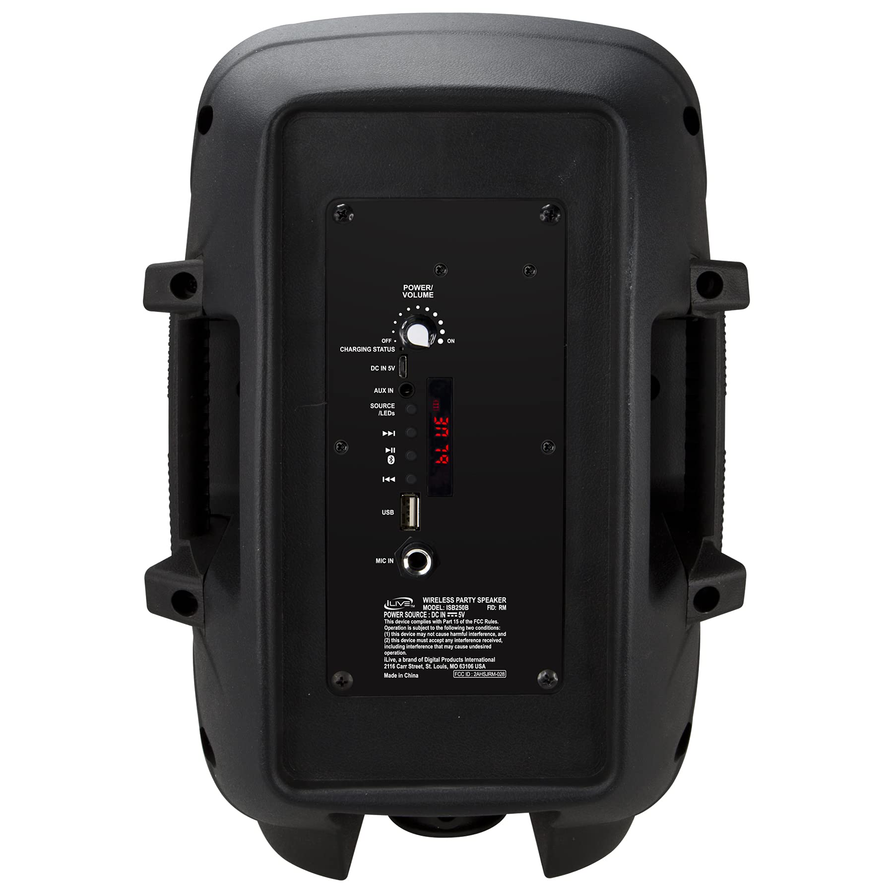 Ilive Wireless Tailgate Party Speaker, Led Light Effects, Carry Handle, Black (Isb250B)