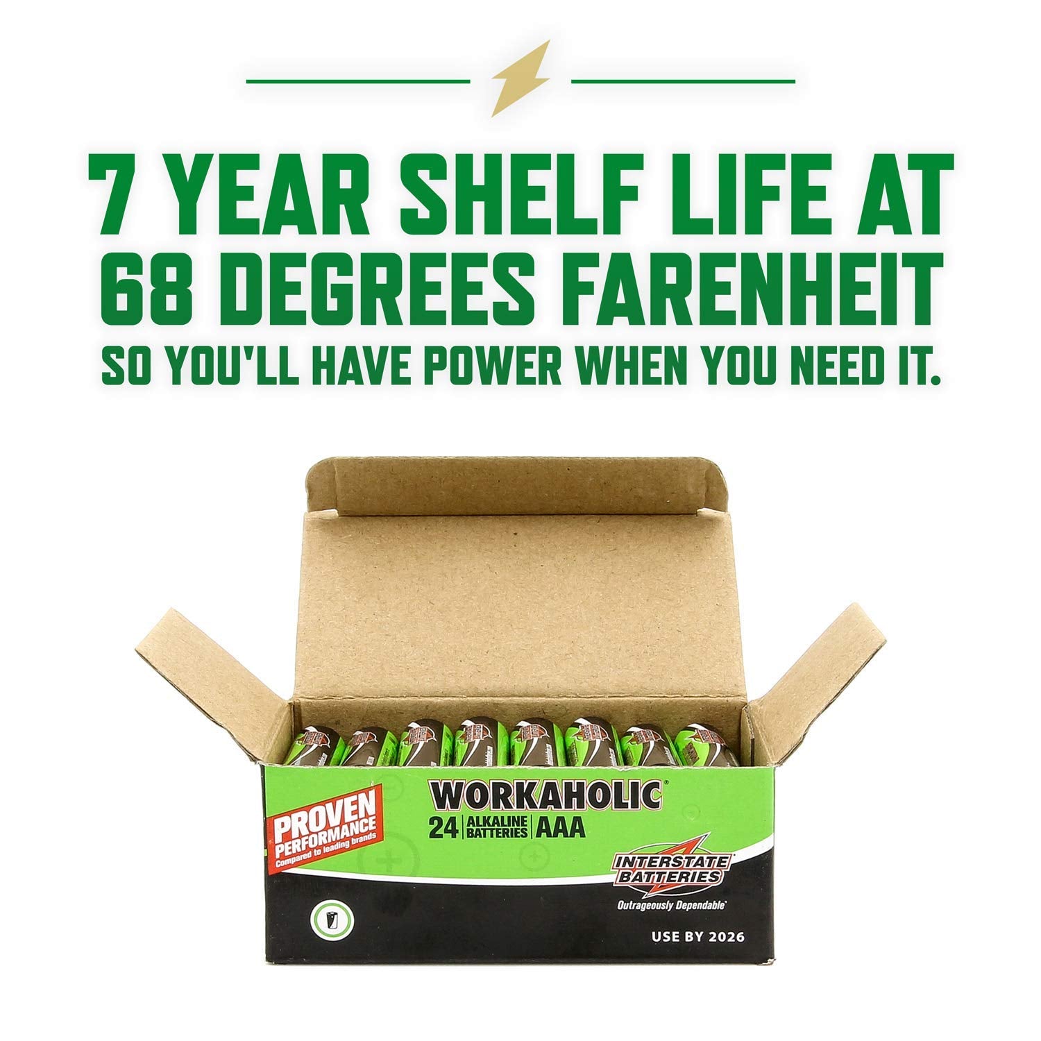 Interstate Batteries Aaa Alkaline Battery (24 Pack) All Purpose 1.5V High Performance Batteries   Workaholic (Dry0075)