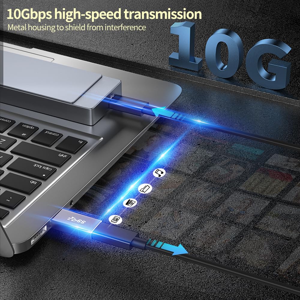 [10Gbps 2 Pack] Usb C Female To Usb A Male Adapter   Usb 3.2 Converter High Speed 10Gbps Data Transfer & 60W Fast Charging, Comp