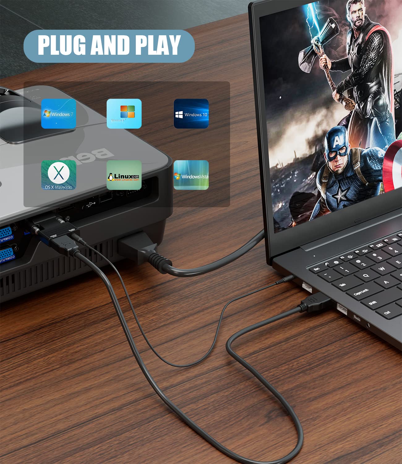 Berlat Hdmi To Vga Adapter Converter, Audio Output Computer Set Top Box Connector Dongle For Laptop, Pc, Monitor, Projector, Hdtv, Chromebook, Roku, Xbox  3.5Mm Stereo Cable Included