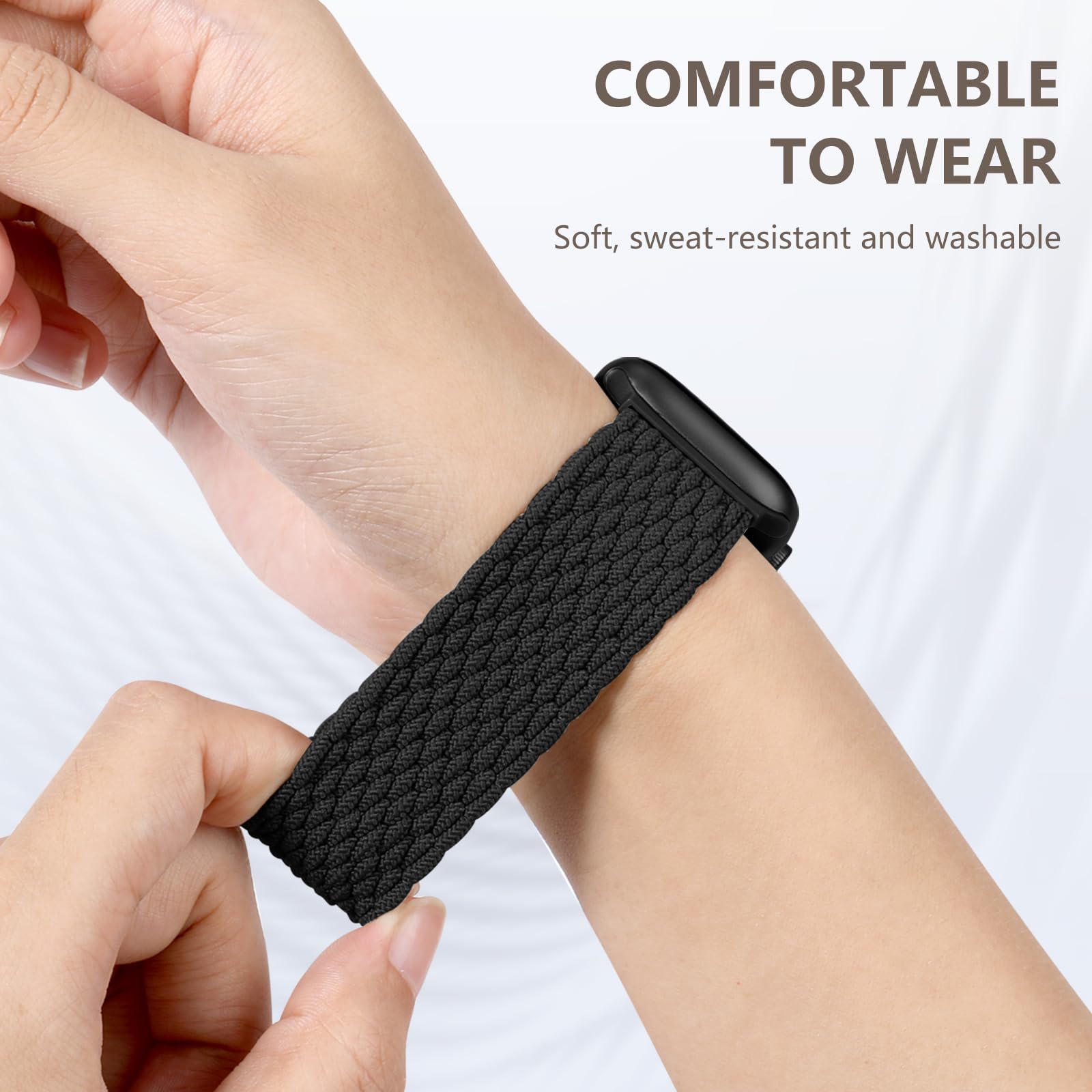 Zedoli Braided Solo Loop Compatible With Apple Watch Band 38Mm 40Mm 41Mm 42Mm For Women Men, Stretchy Nylon Solace Bands Elastic