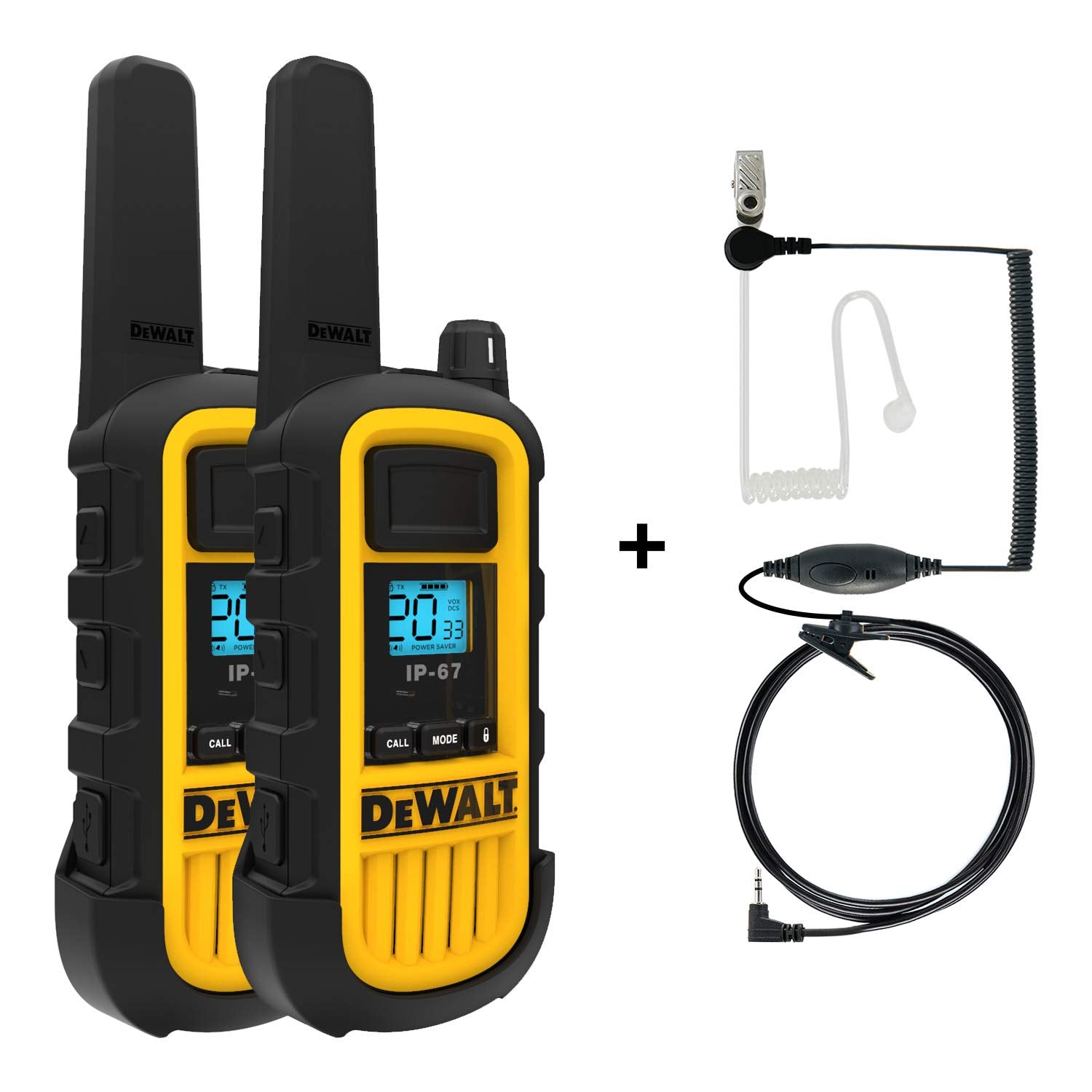 Dewalt Dxfrs800 2 Watt Heavy Duty Walkie Talkies With Headsets   Waterproof, Shock Resistant, Long Range & Rechargeable Two Way Radio With Vox (6 Pack)