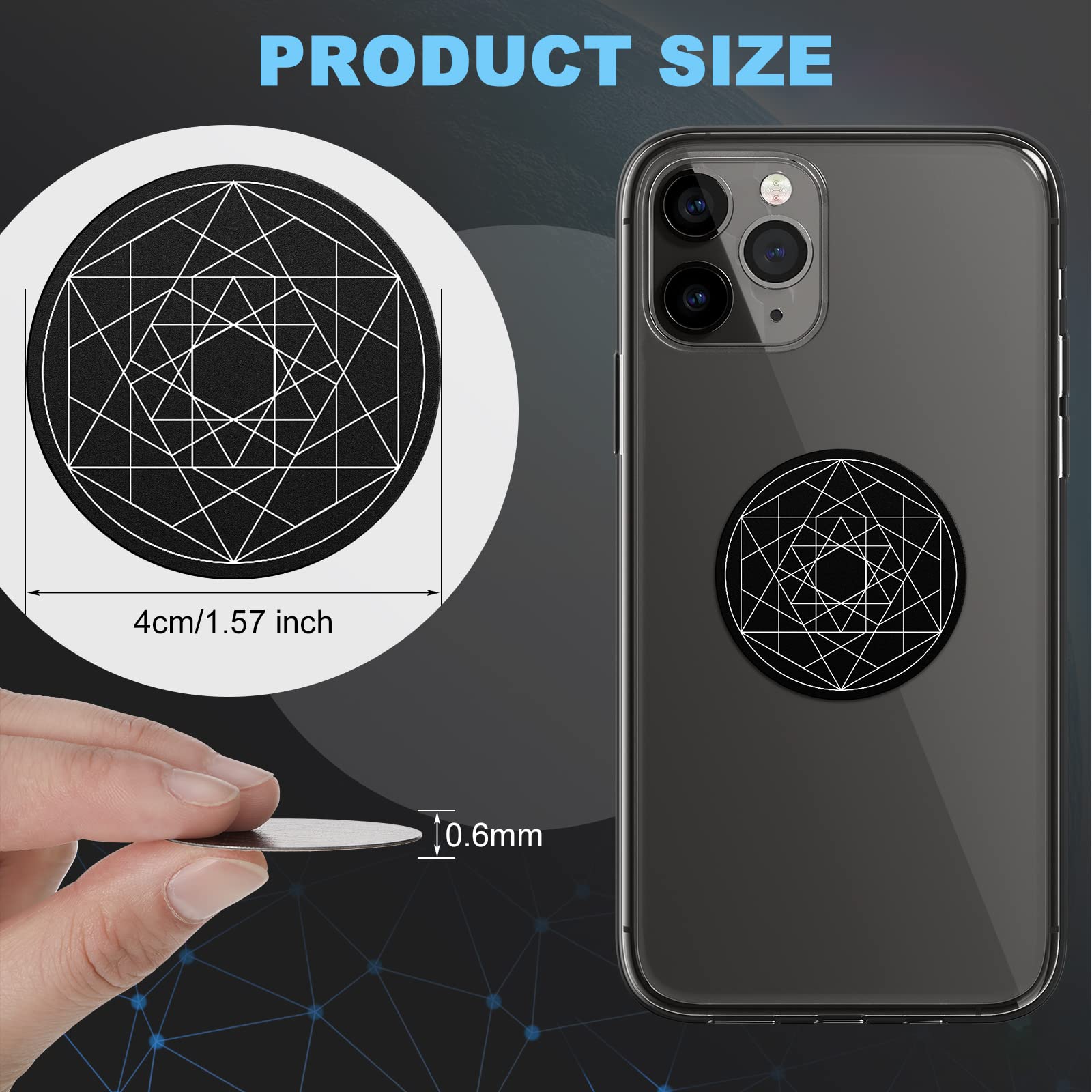 Weewooday 8 Pcs Phone Magnet Car Metal Mount Plate For Cell Holder Compatible With Magnetic Car Mounts Replacement Sticker(Simpl